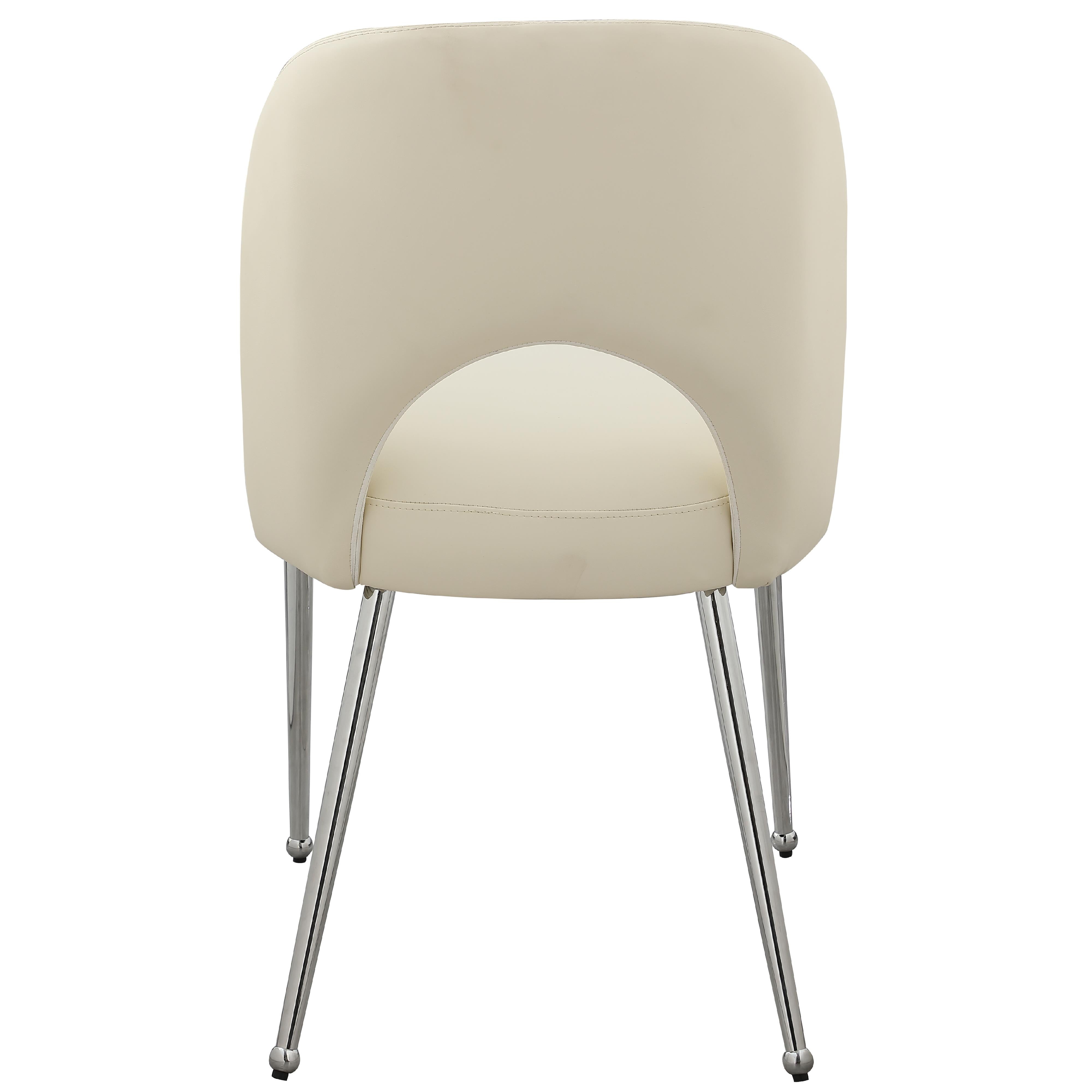 Meridian Logan Cream Vegan Leather Dining Chair