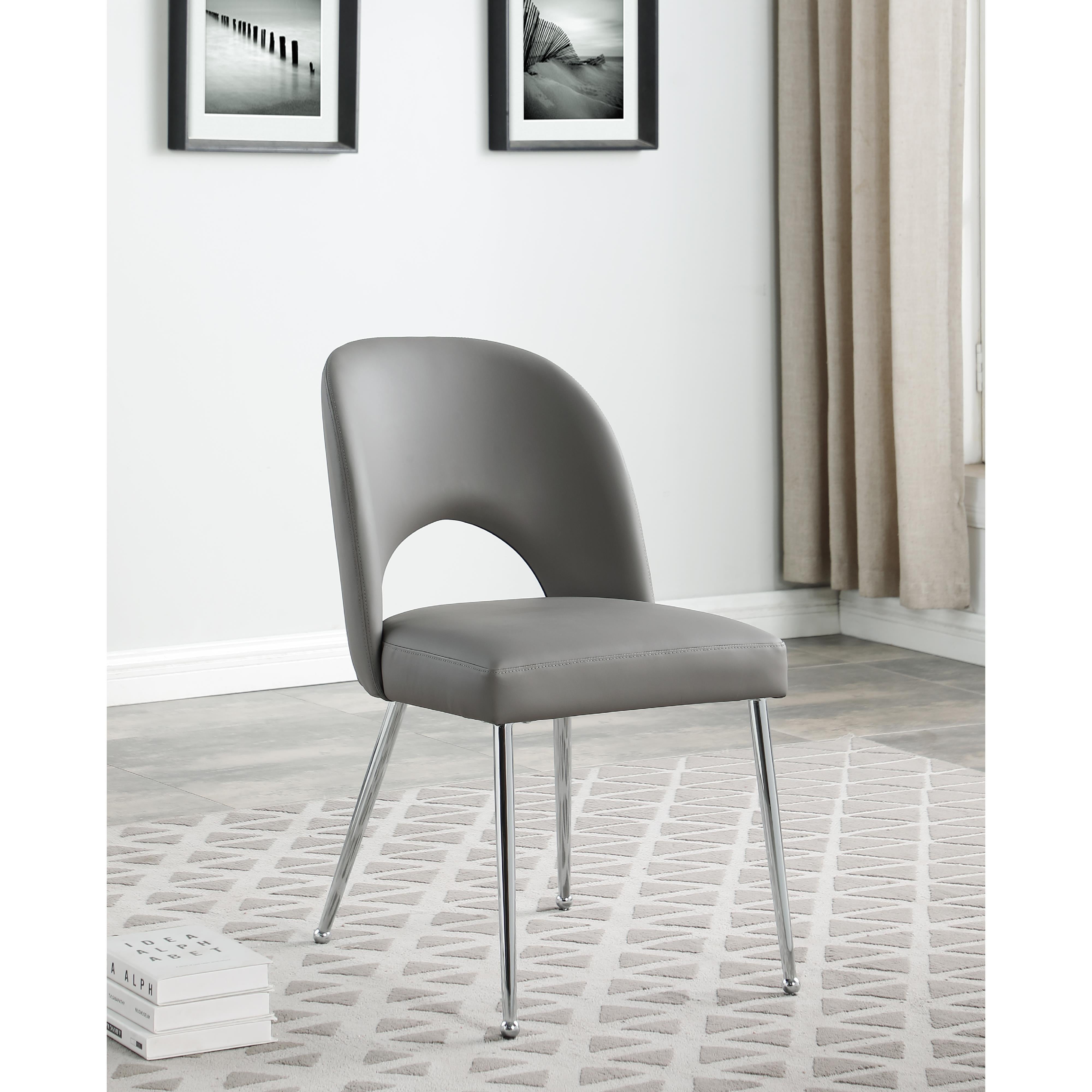 Meridian Logan Grey Vegan Leather Dining Chair