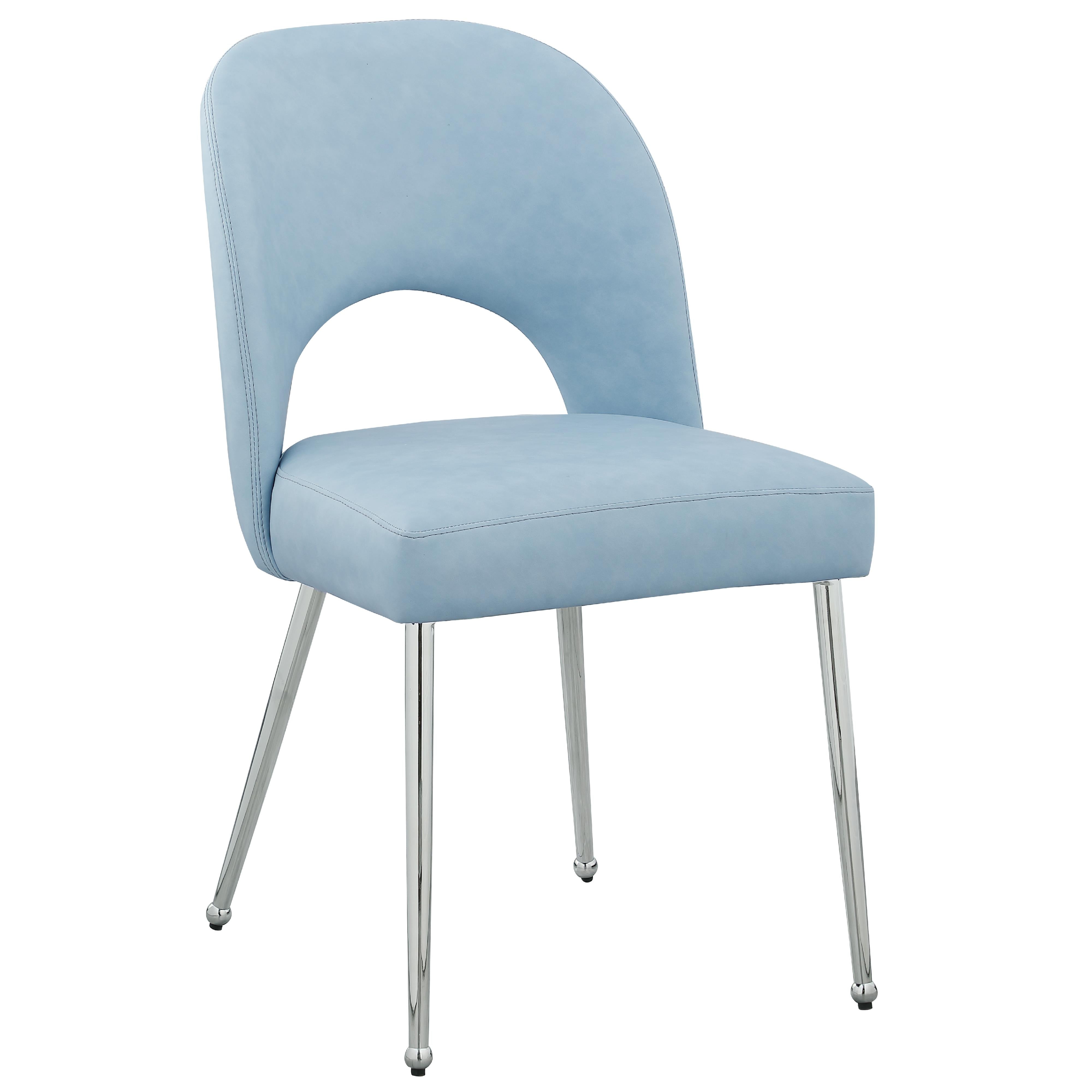 Meridian Logan Light Blue Vegan Leather Dining Chair