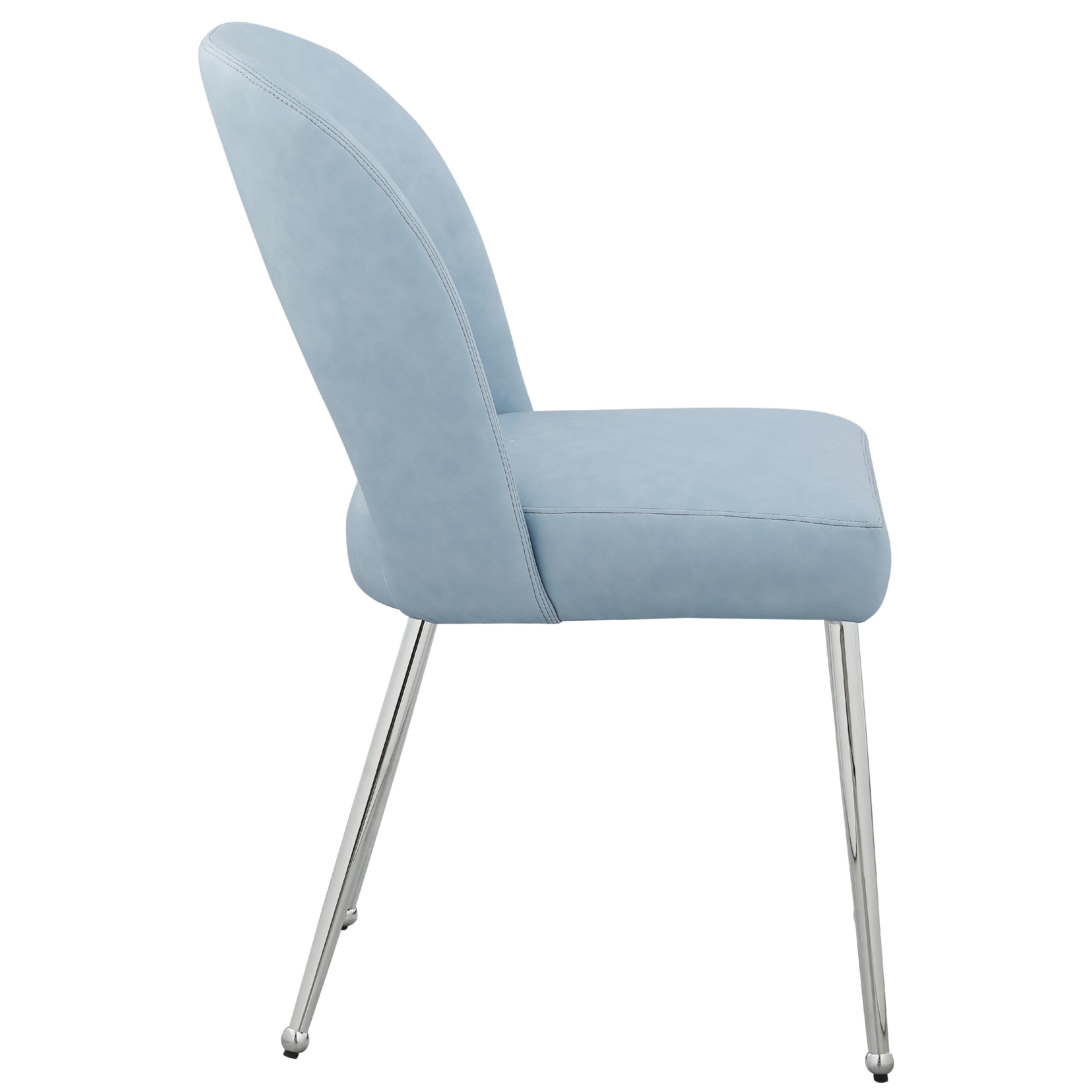 Meridian Logan Light Blue Vegan Leather Dining Chair