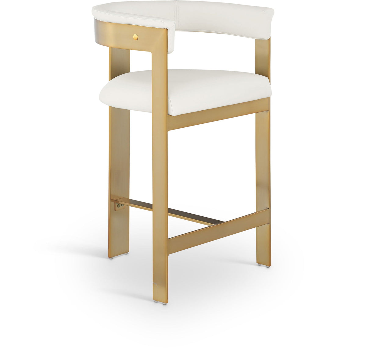 Romeo - Faux Leather Counter Stool (Set of 2) with Gold Base