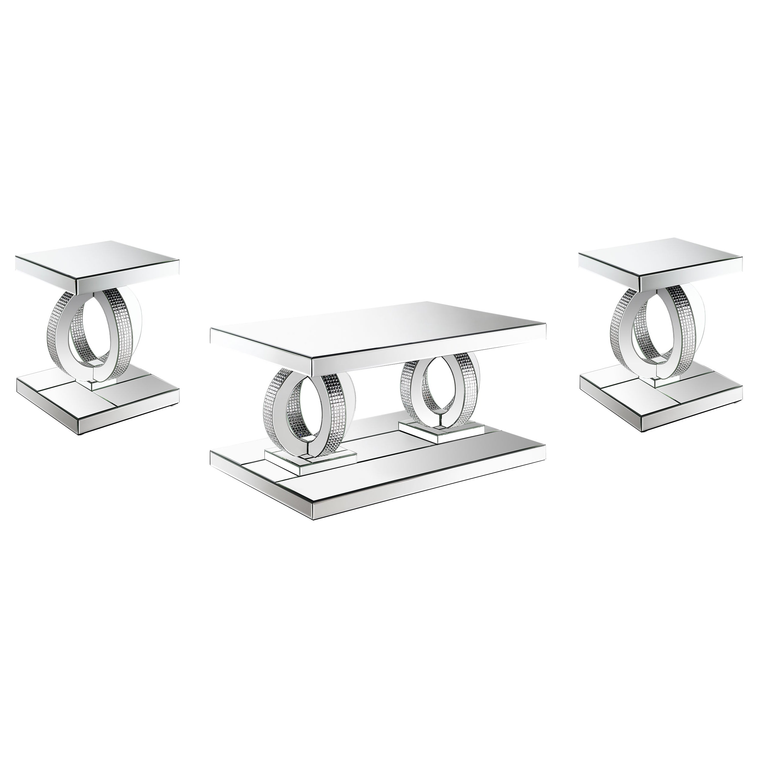 Breena Mirrored Coffee and End Table Set