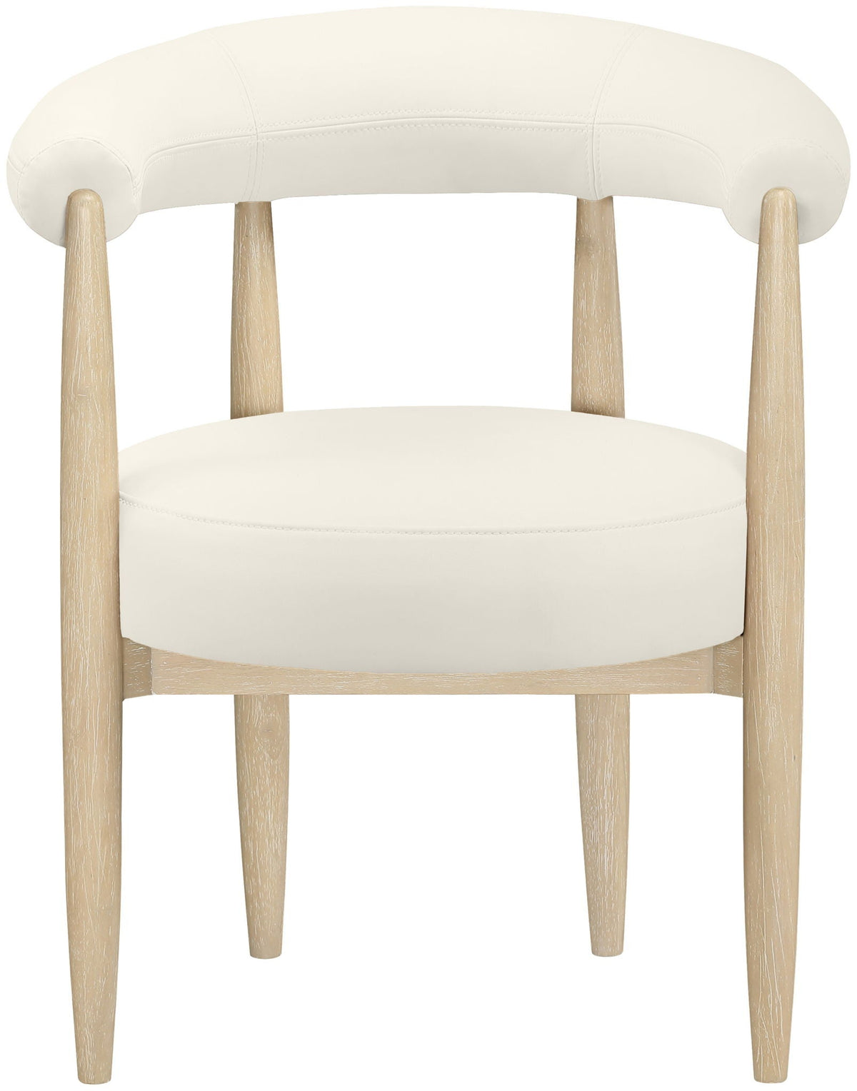 Sable Vegan Leather Dining Chair Set of 2 with Natural Base