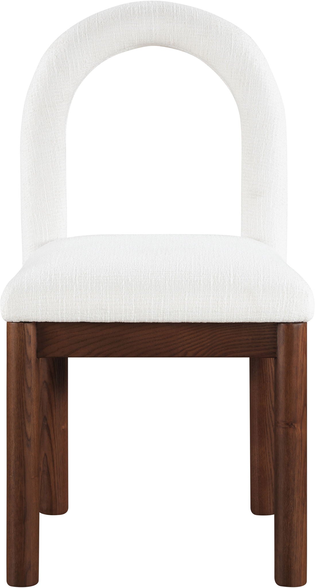 Conrad - Linen Dining Chair with Brown Legs