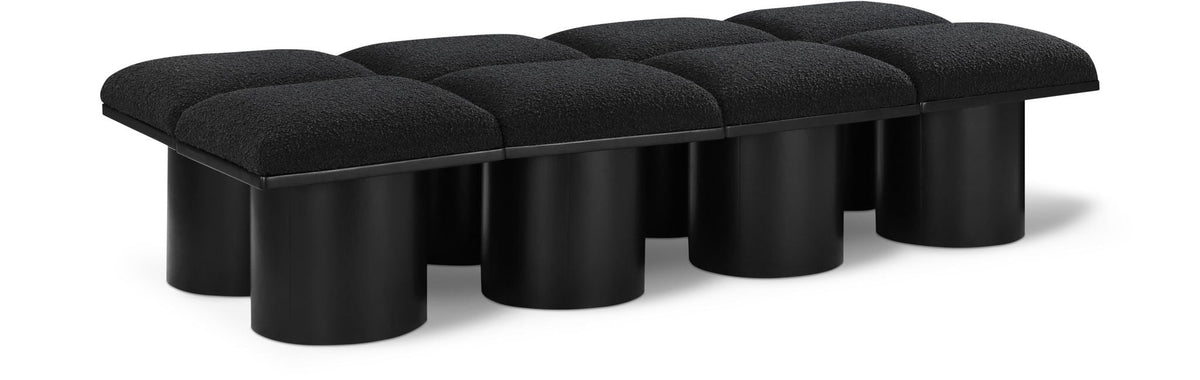 Pavilion Modular Bench 8-Piece Bench, 72"W x 31"D — Black / Black Base