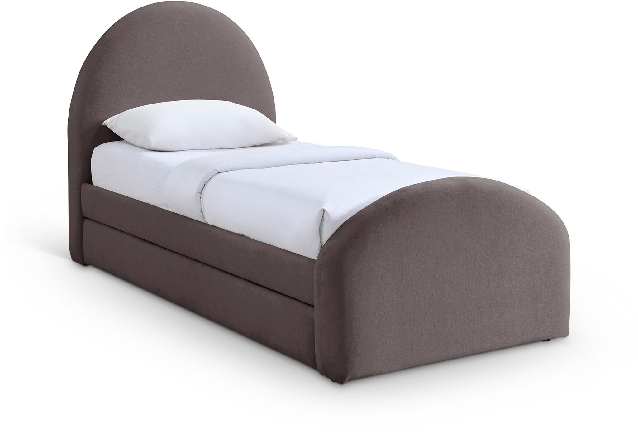 Andaz - Chenille Fabric Upholstered Trundle Bed
