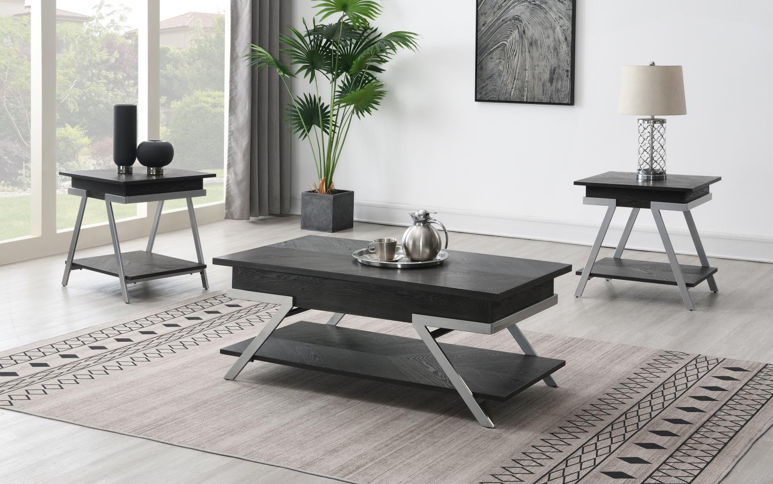 T101 - Coffee Table & 2 End Tables - Dark Gray