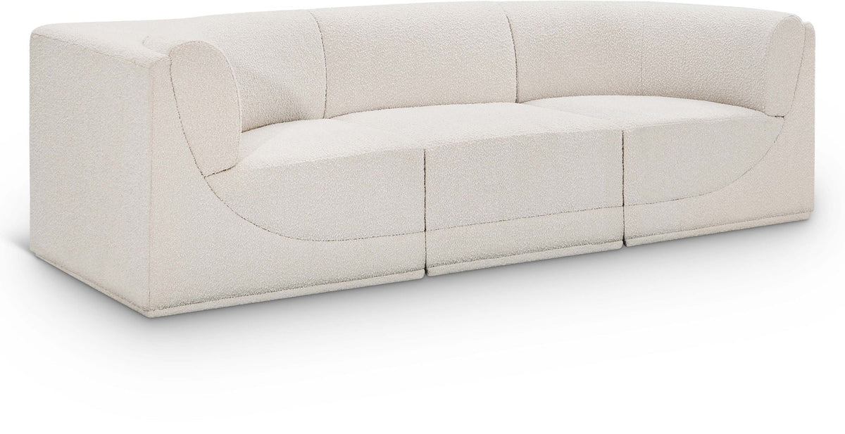 Ollie Boucle Modular Sectional — 3-Piece Sofa — Cream