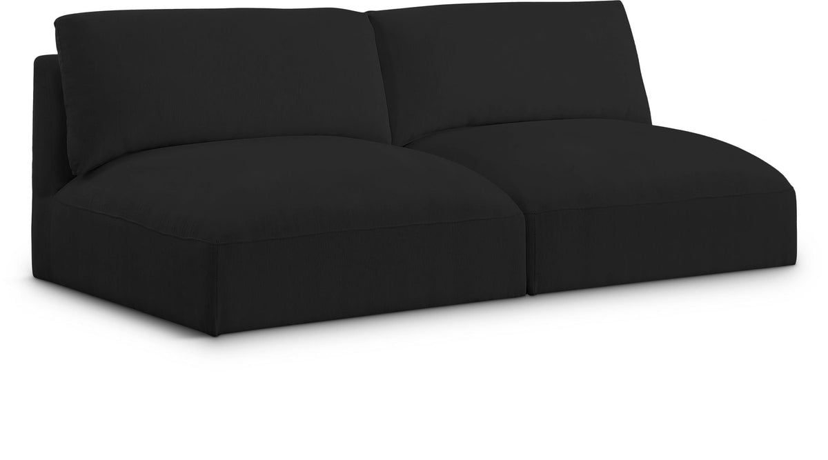 Ease Modular Sectional — 2-Piece Armless Sofa — Black