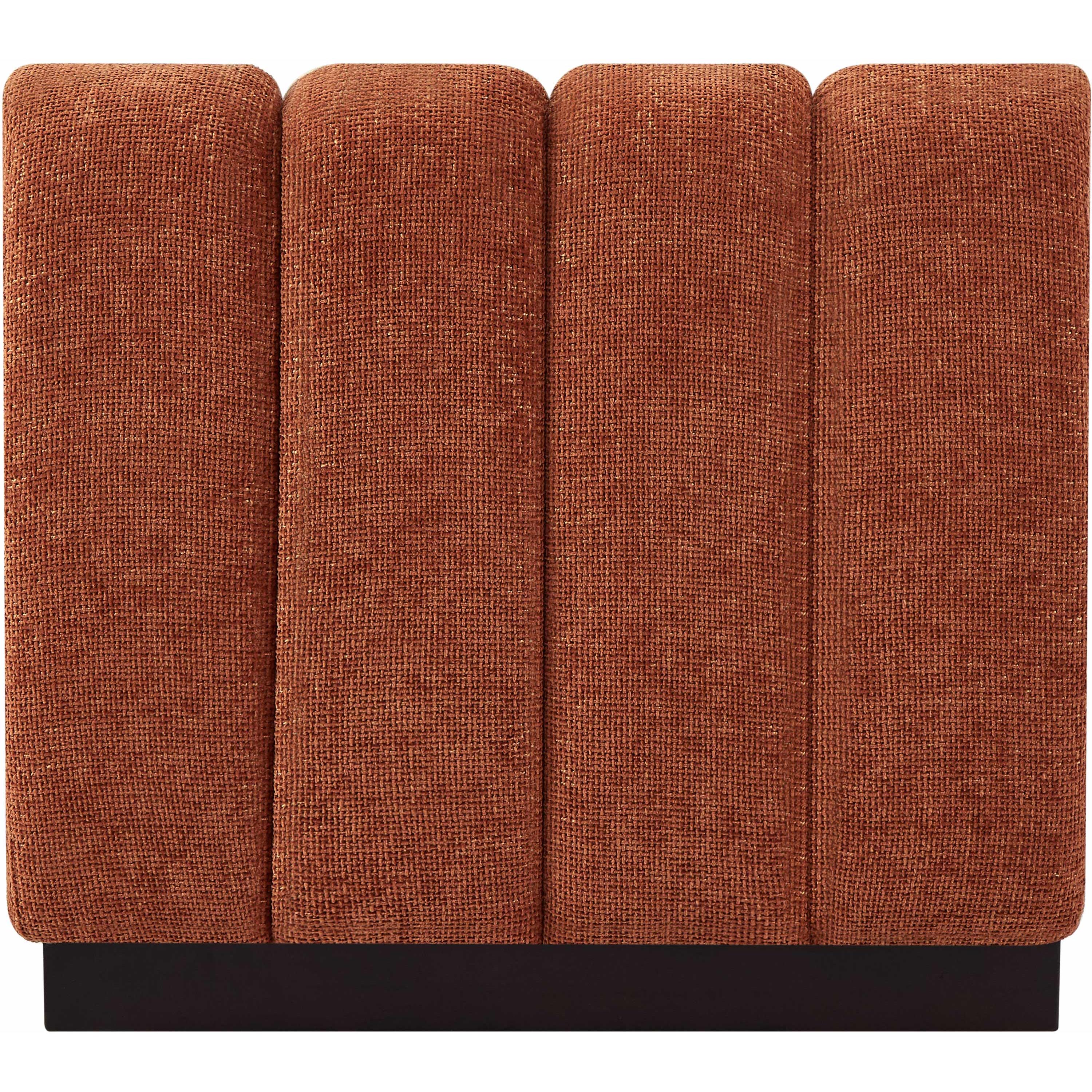 Meridian Quinn Cognac Chenille Fabric Armless Chair