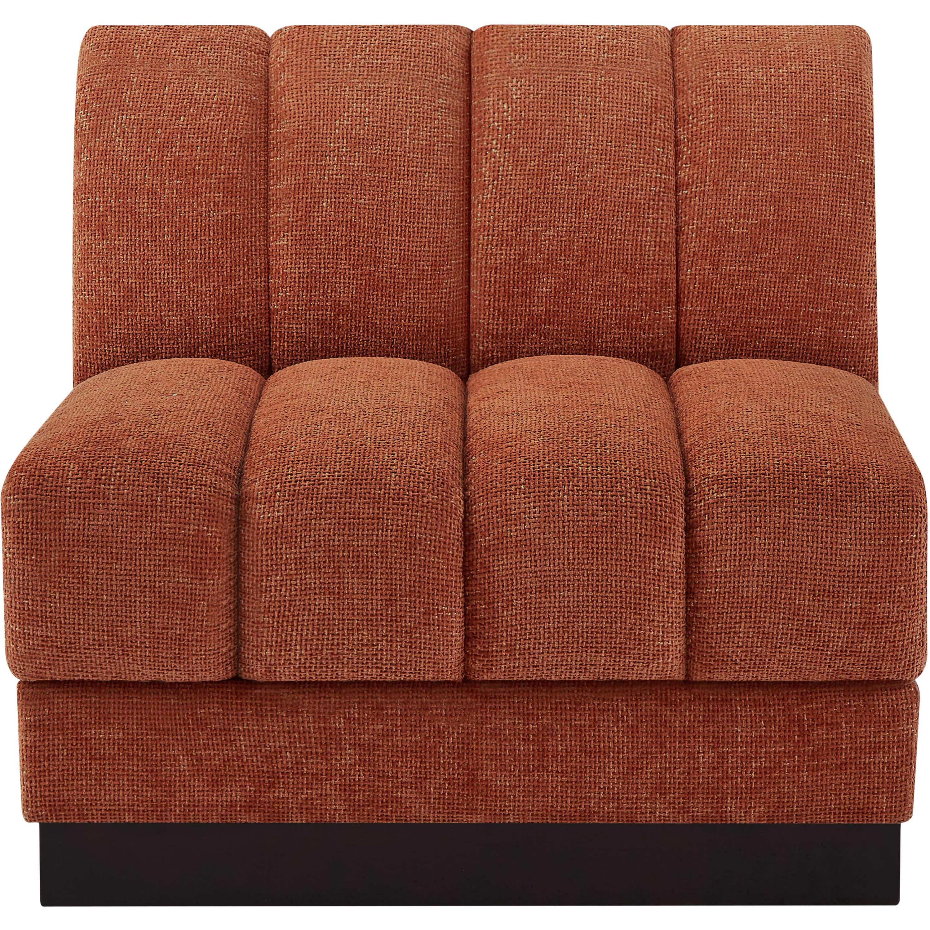 Meridian Quinn Cognac Chenille Fabric Armless Chair