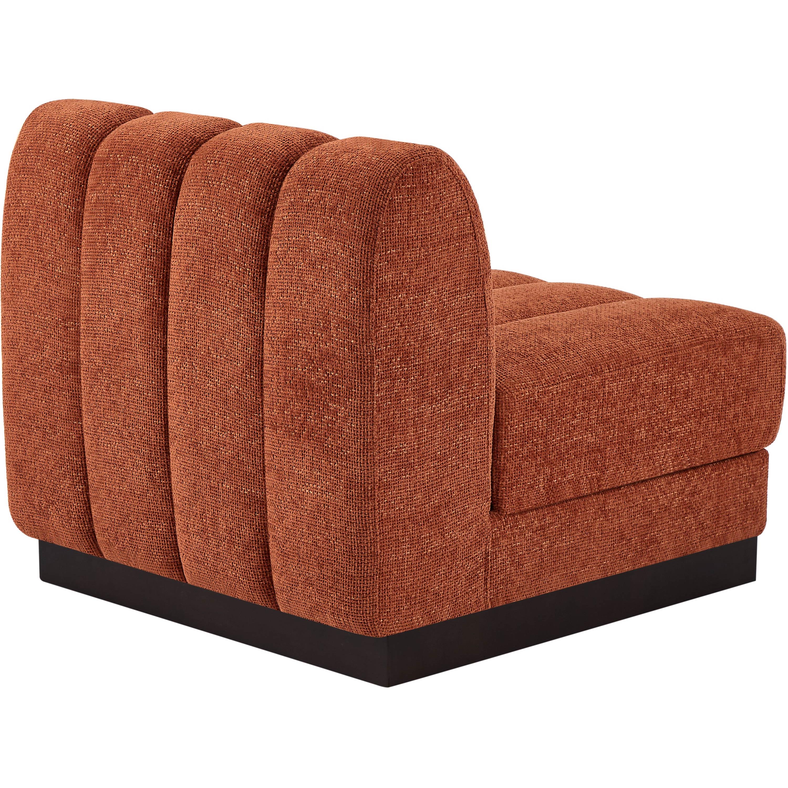 Meridian Quinn Cognac Chenille Fabric Armless Chair