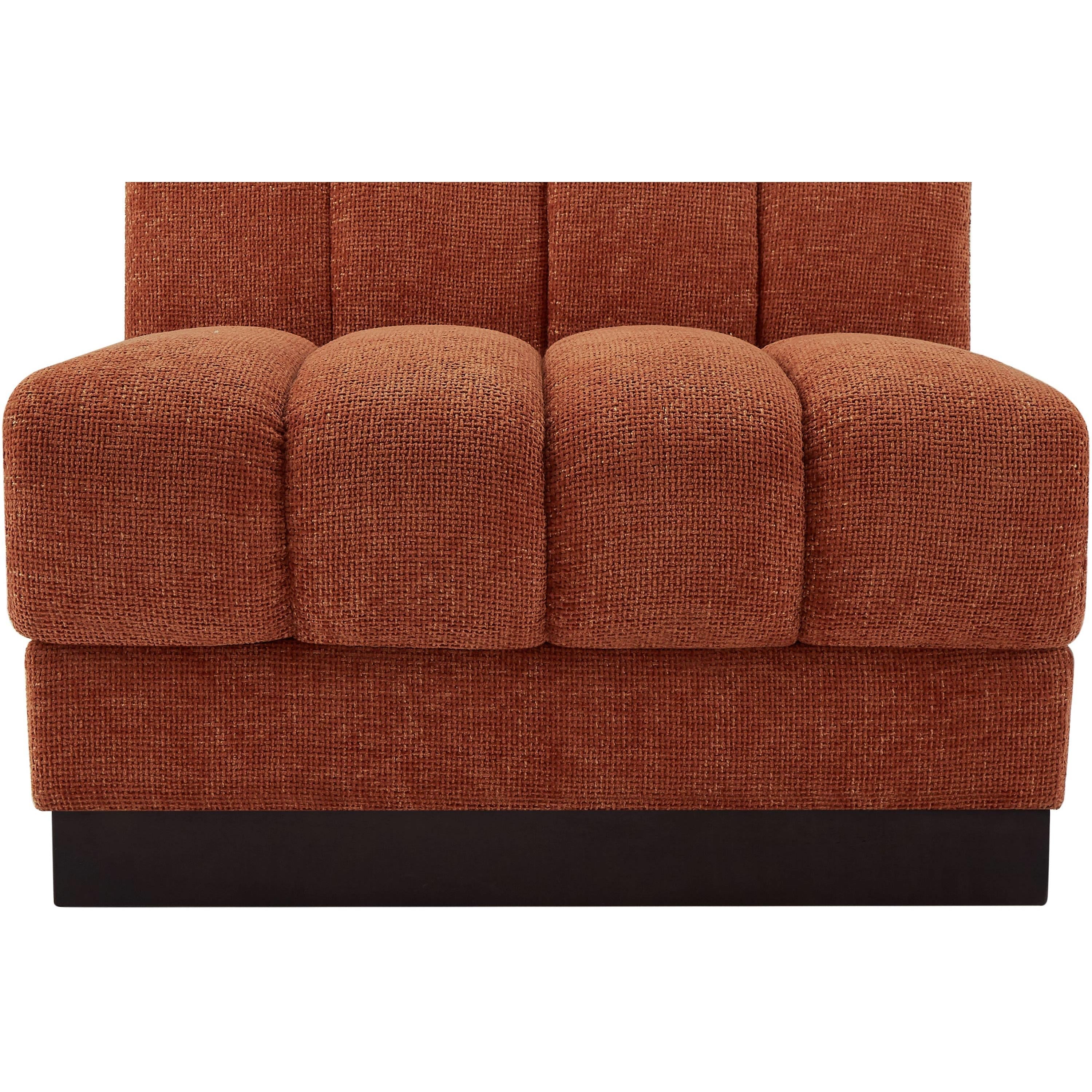 Meridian Quinn Cognac Chenille Fabric Armless Chair