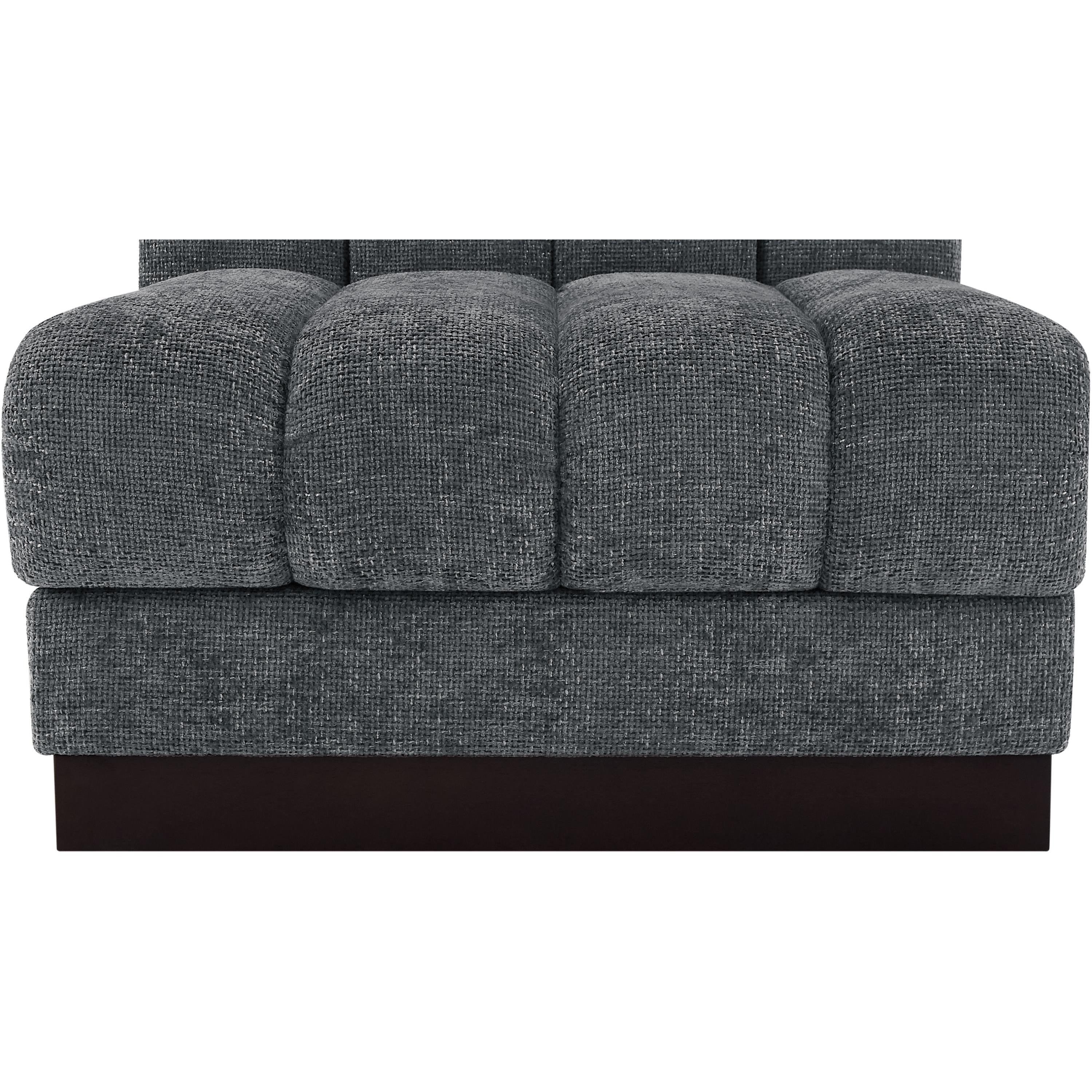 Meridian Quinn Grey Chenille Fabric Armless Chair