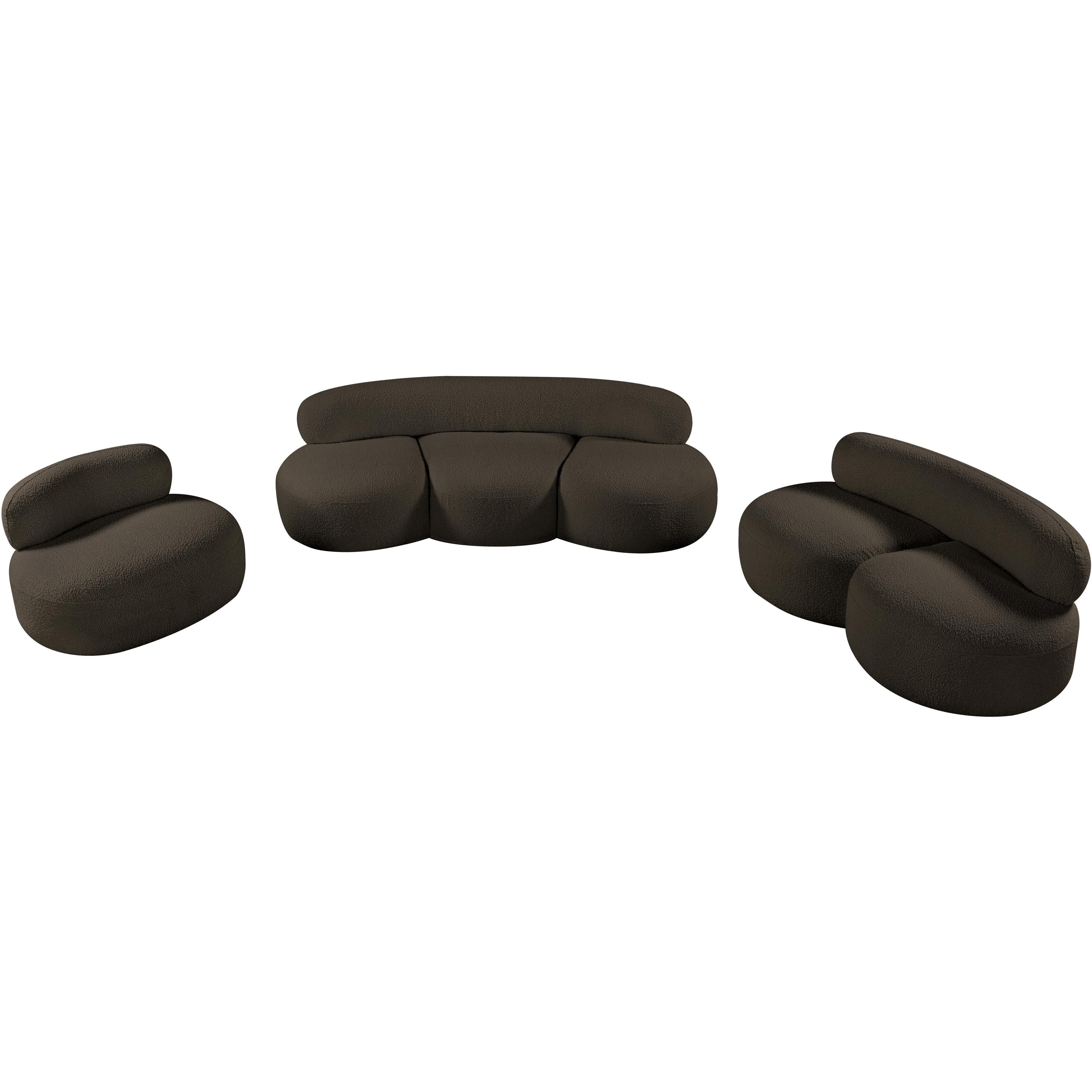 Meridian Venti Brown Boucle Fabric Chair