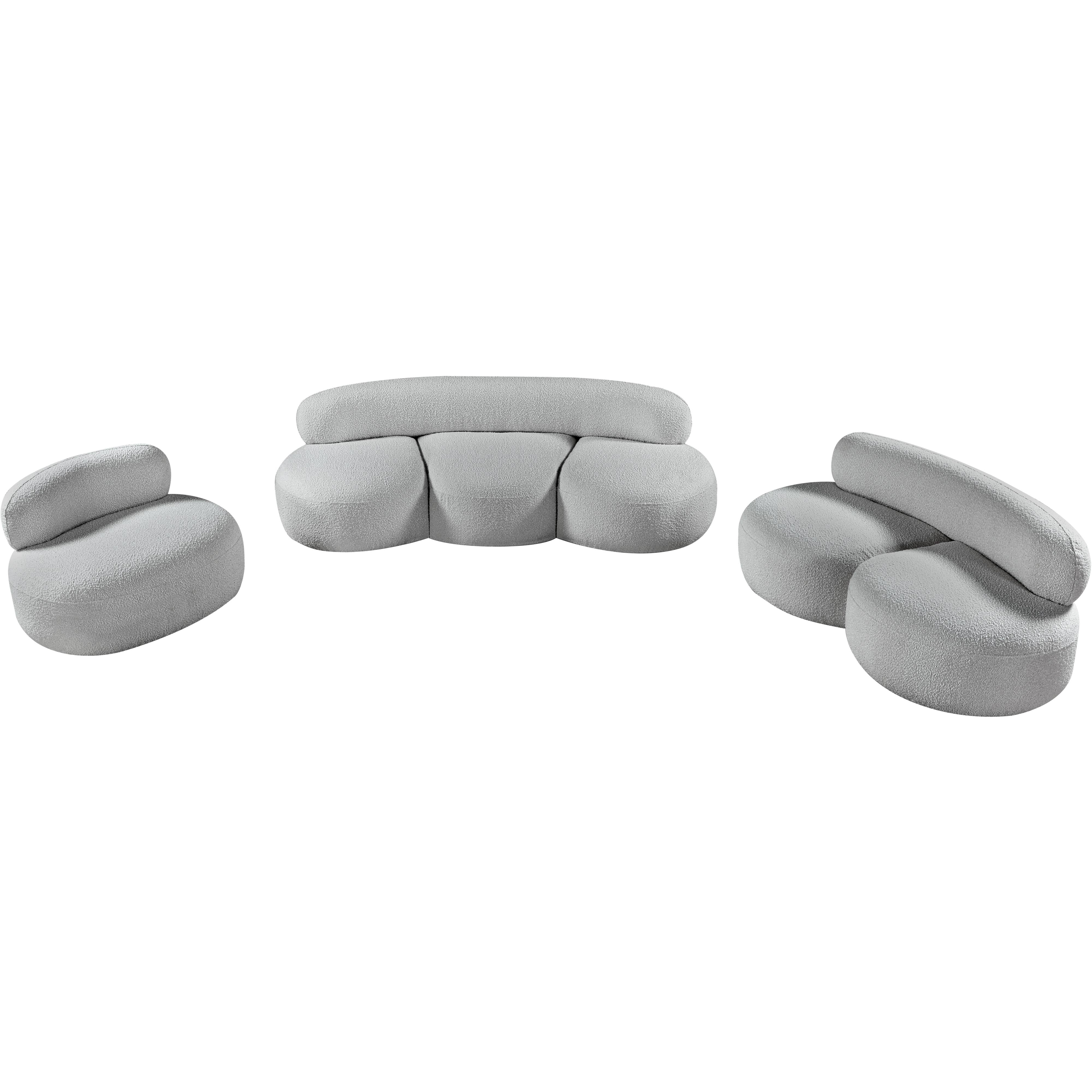 Meridian Venti Grey Boucle Fabric Chair