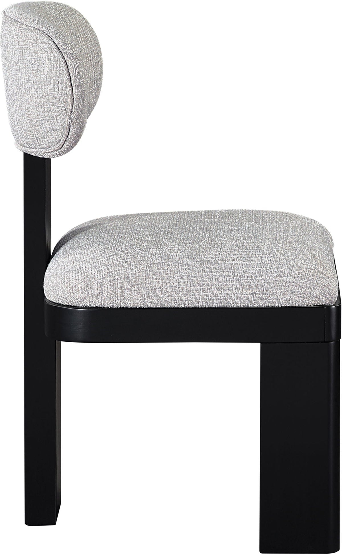 Timbra - Linen Textured Fabric Upholstered Dining Chair (Set of 2) with Black Base