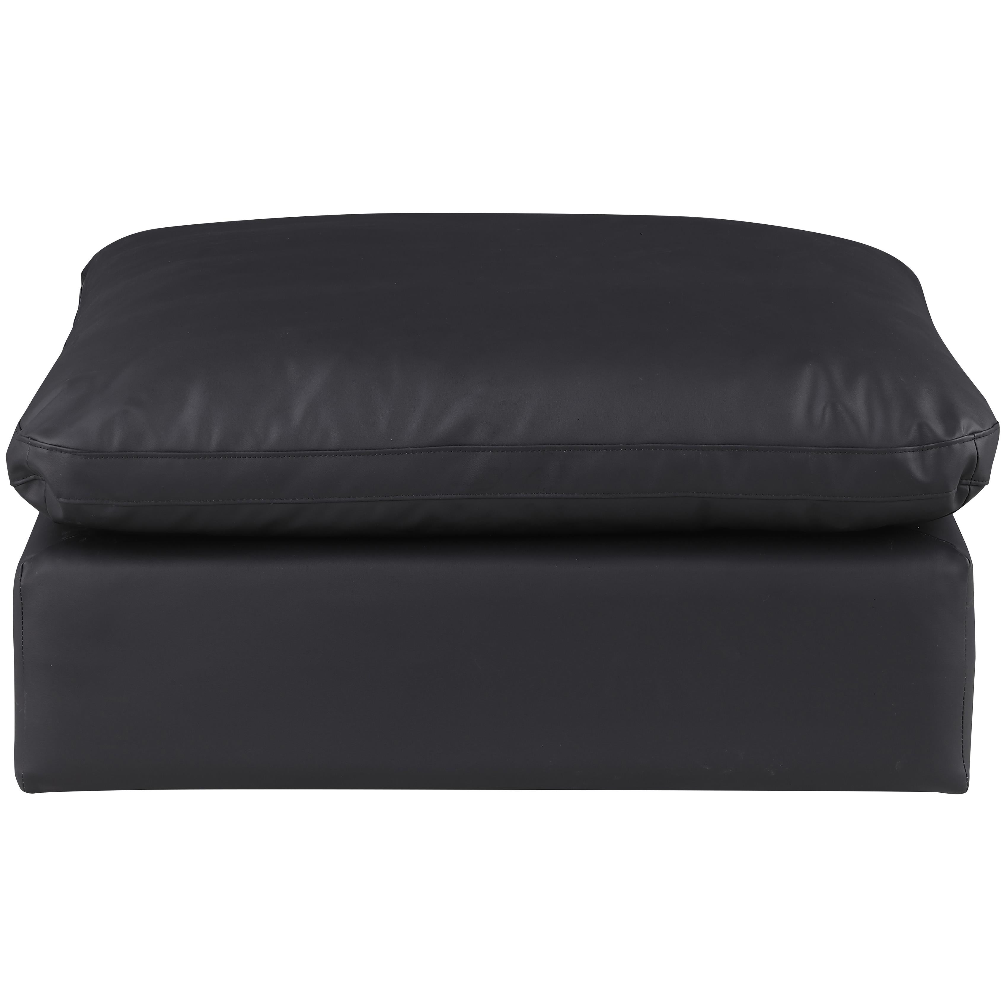 Meridian Comfy Black Vegan Leather Modular Ottoman