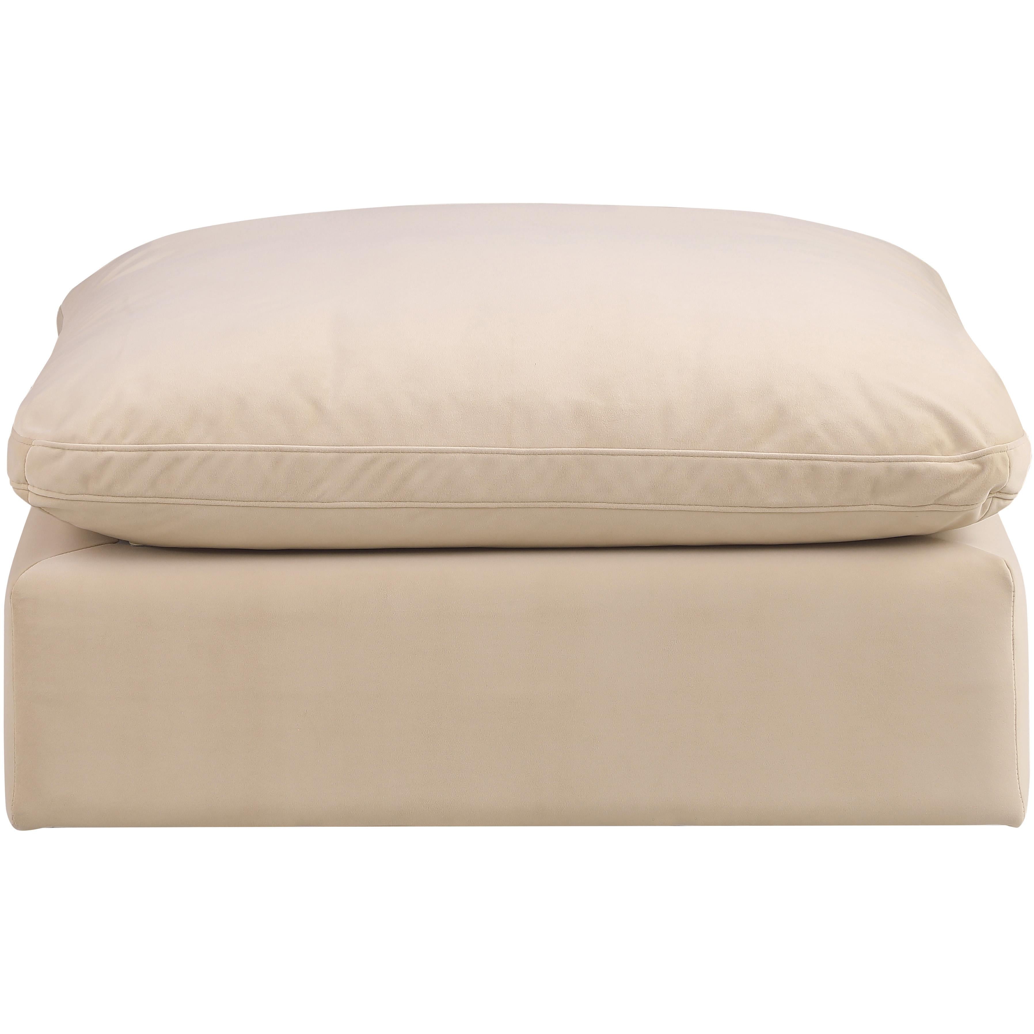 Meridian Comfy Beige Velvet Modular Ottoman