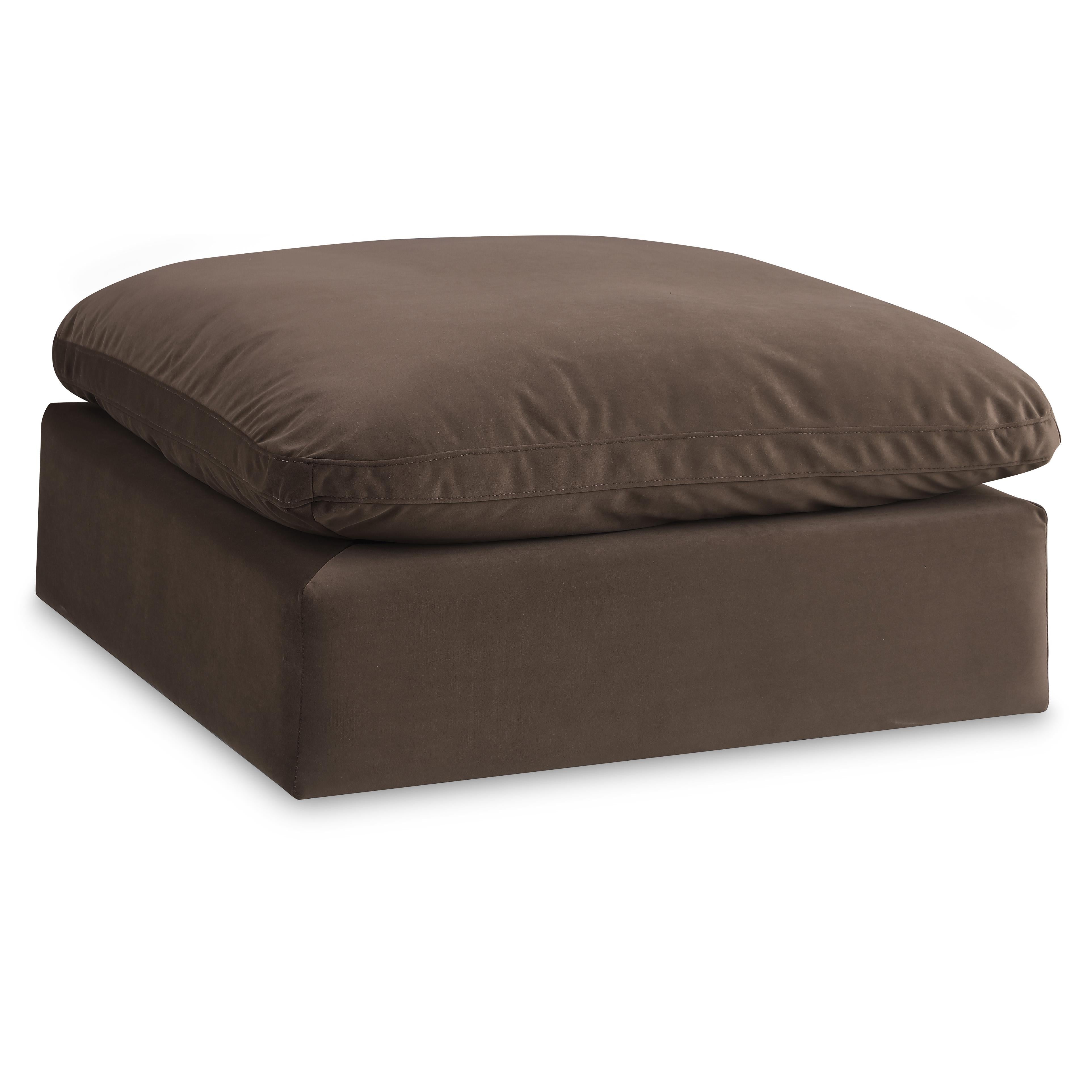 Meridian Comfy Brown Velvet Modular Ottoman