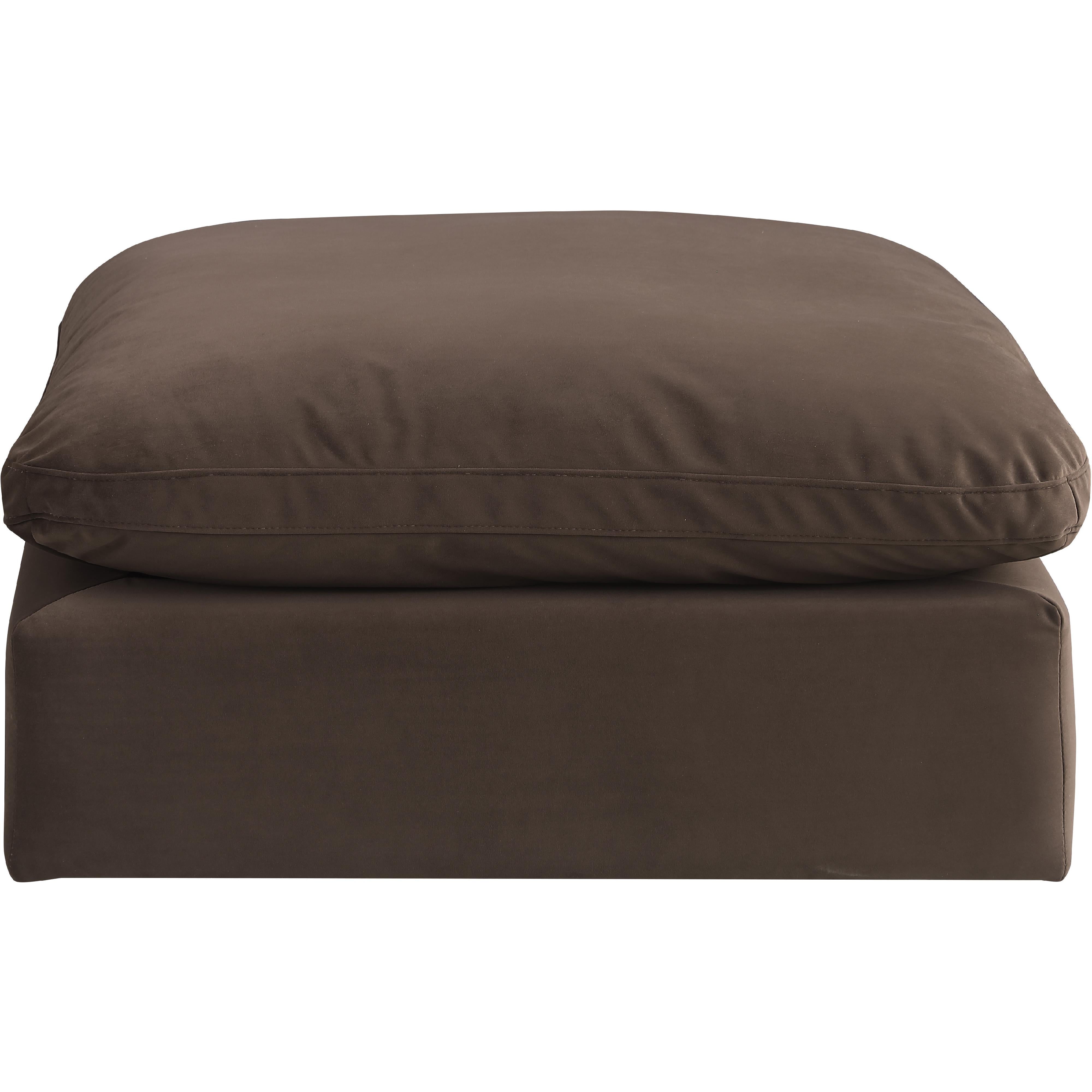 Meridian Comfy Brown Velvet Modular Ottoman