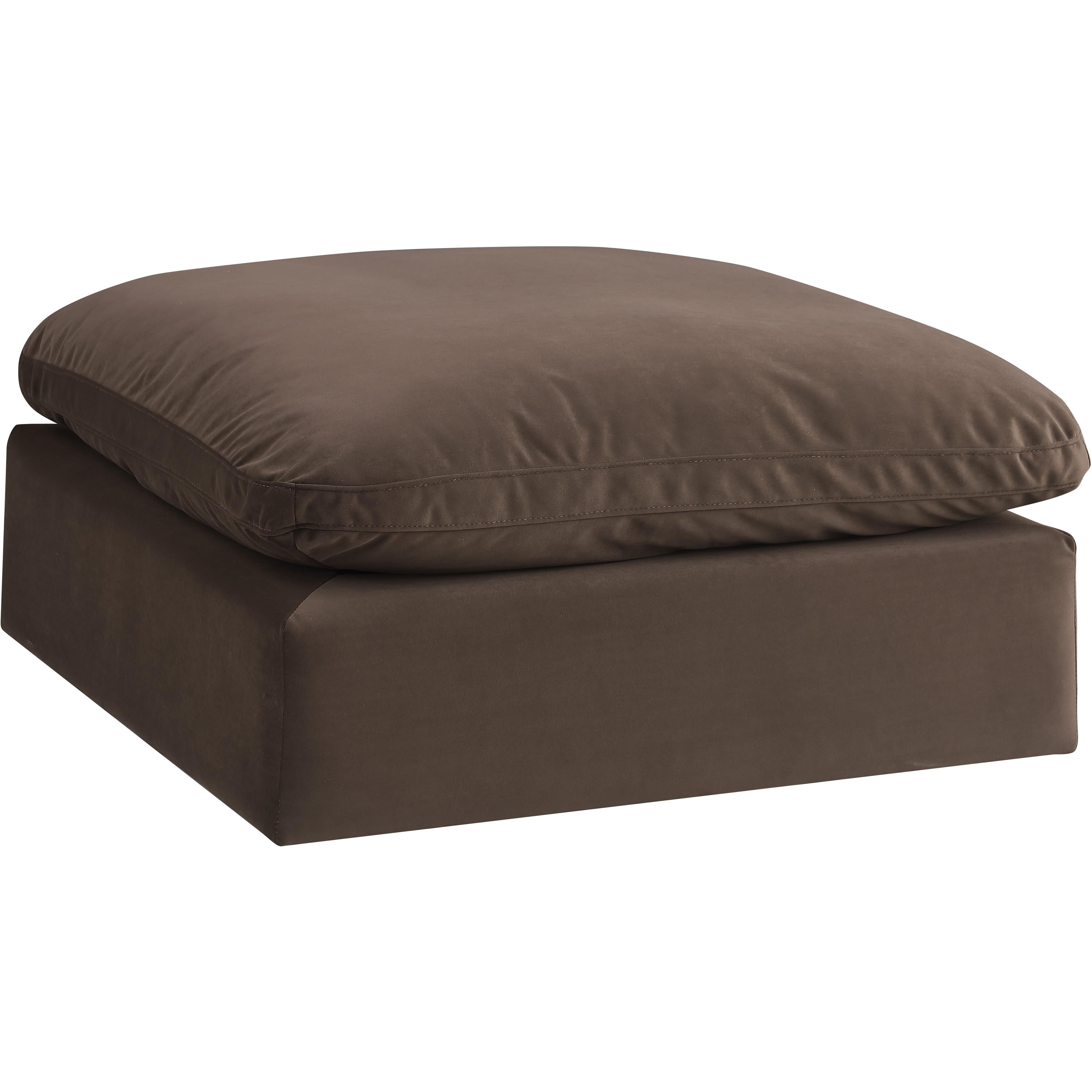 Meridian Comfy Brown Velvet Modular Ottoman