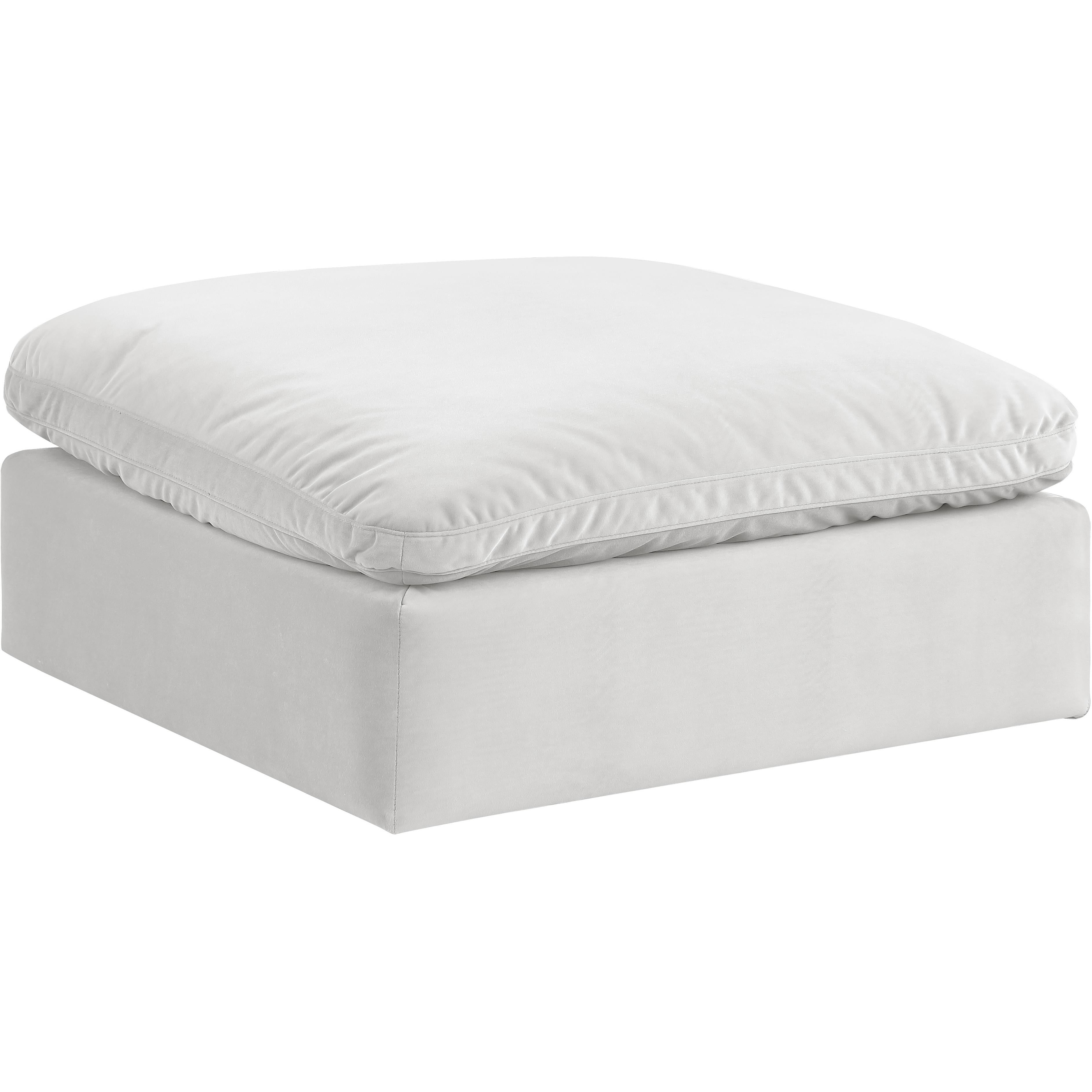 Meridian Comfy Cream Velvet Modular Ottoman