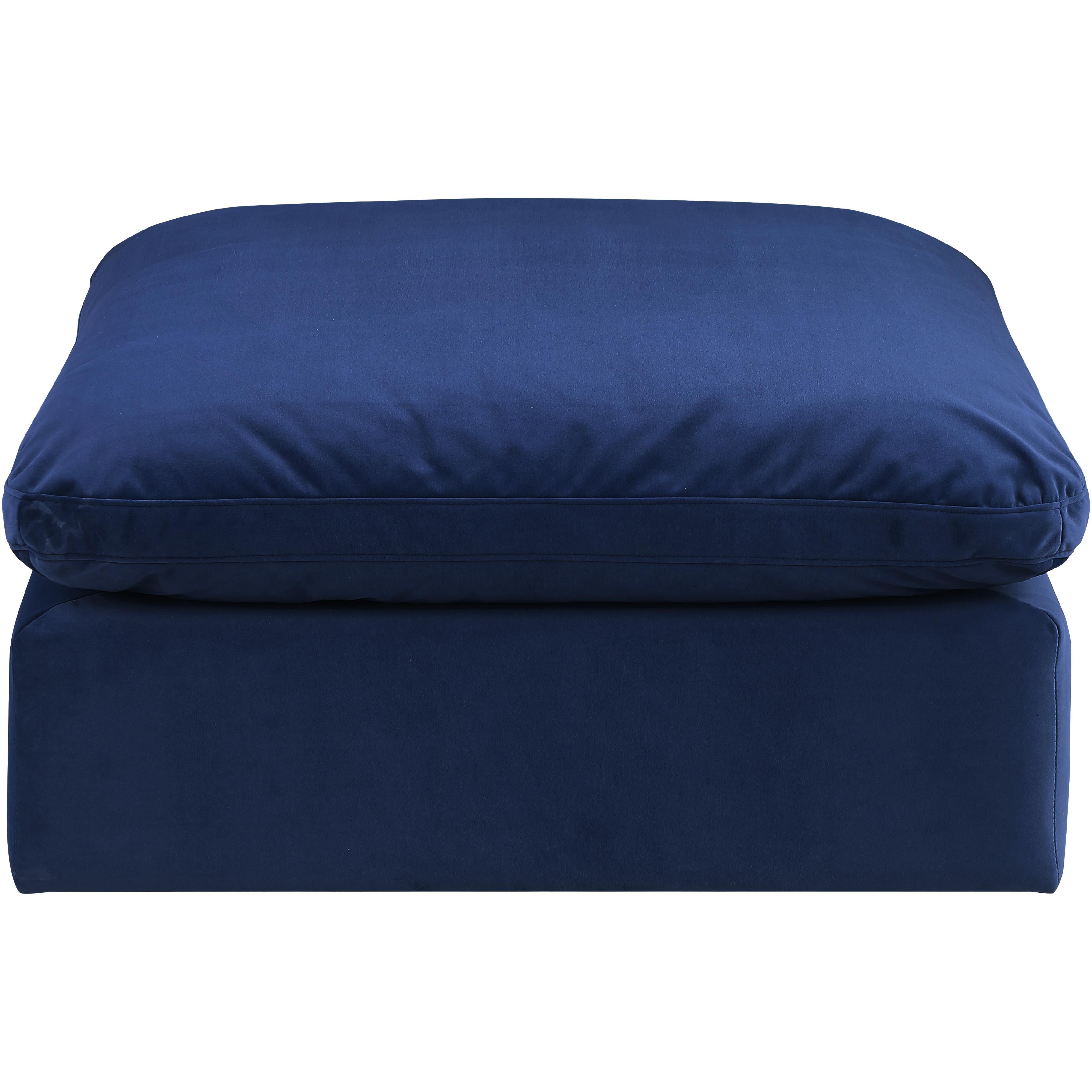 Meridian Comfy Navy Velvet Modular Ottoman