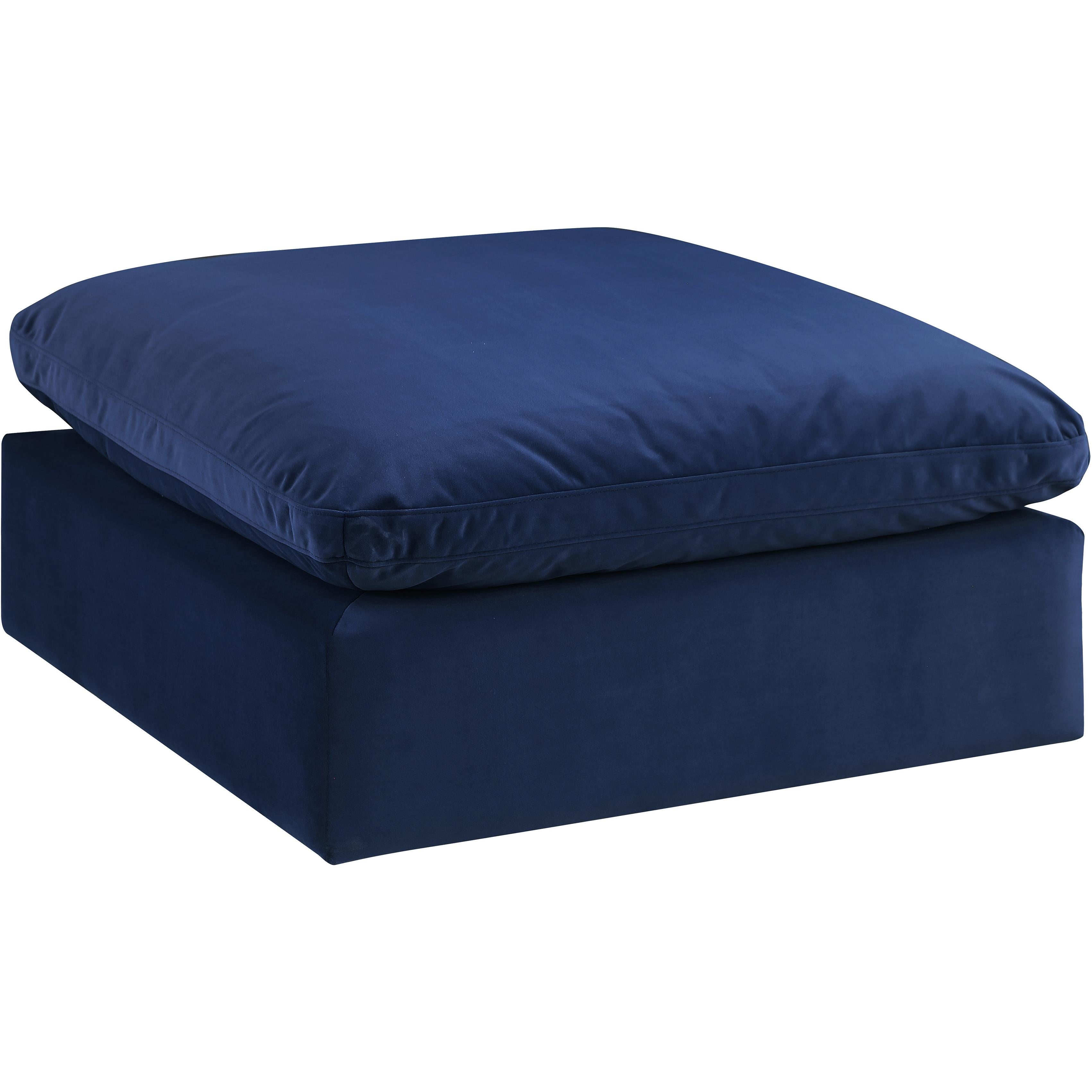 Meridian Comfy Navy Velvet Modular Ottoman