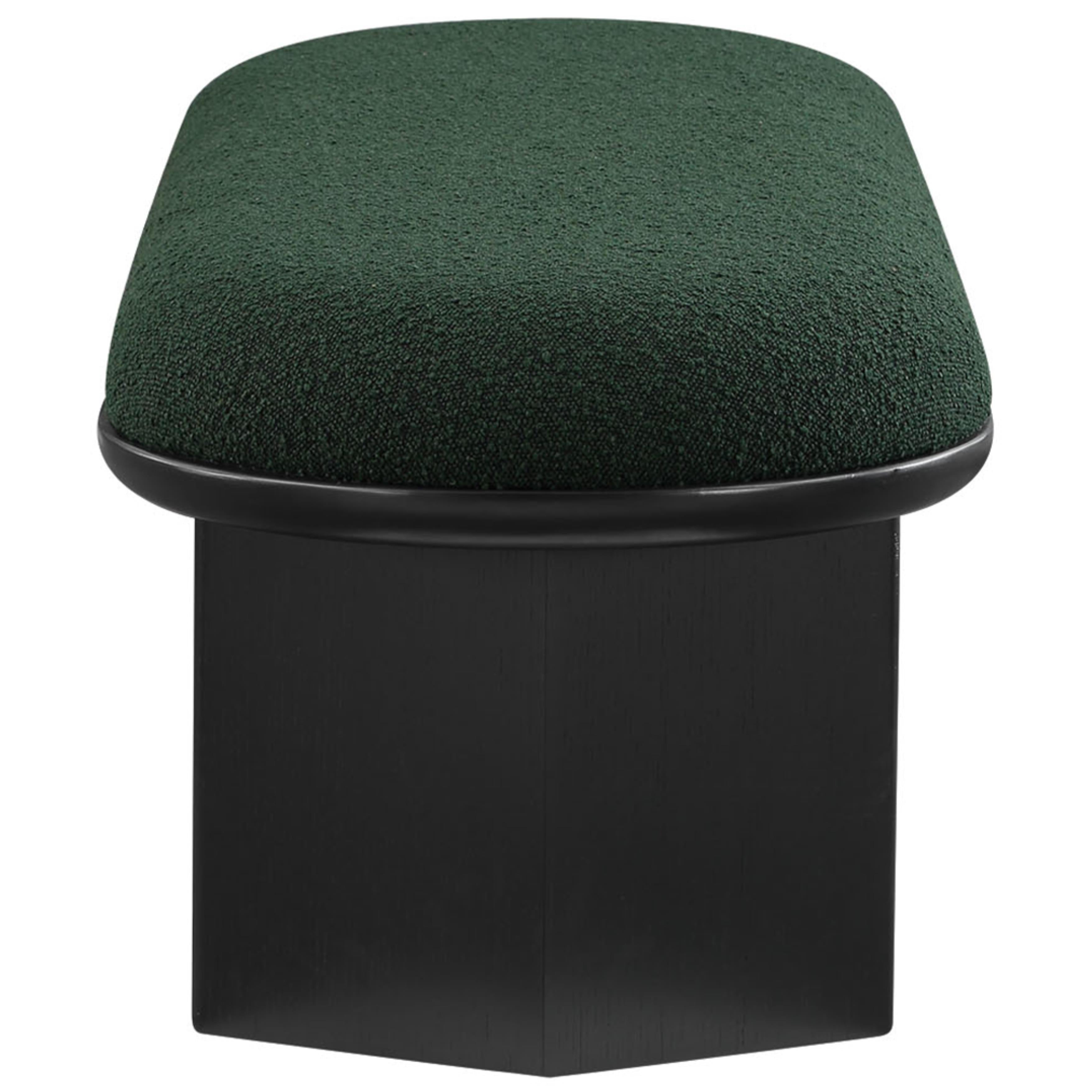 Meridian Wilshire Green Boucle Fabric Bench