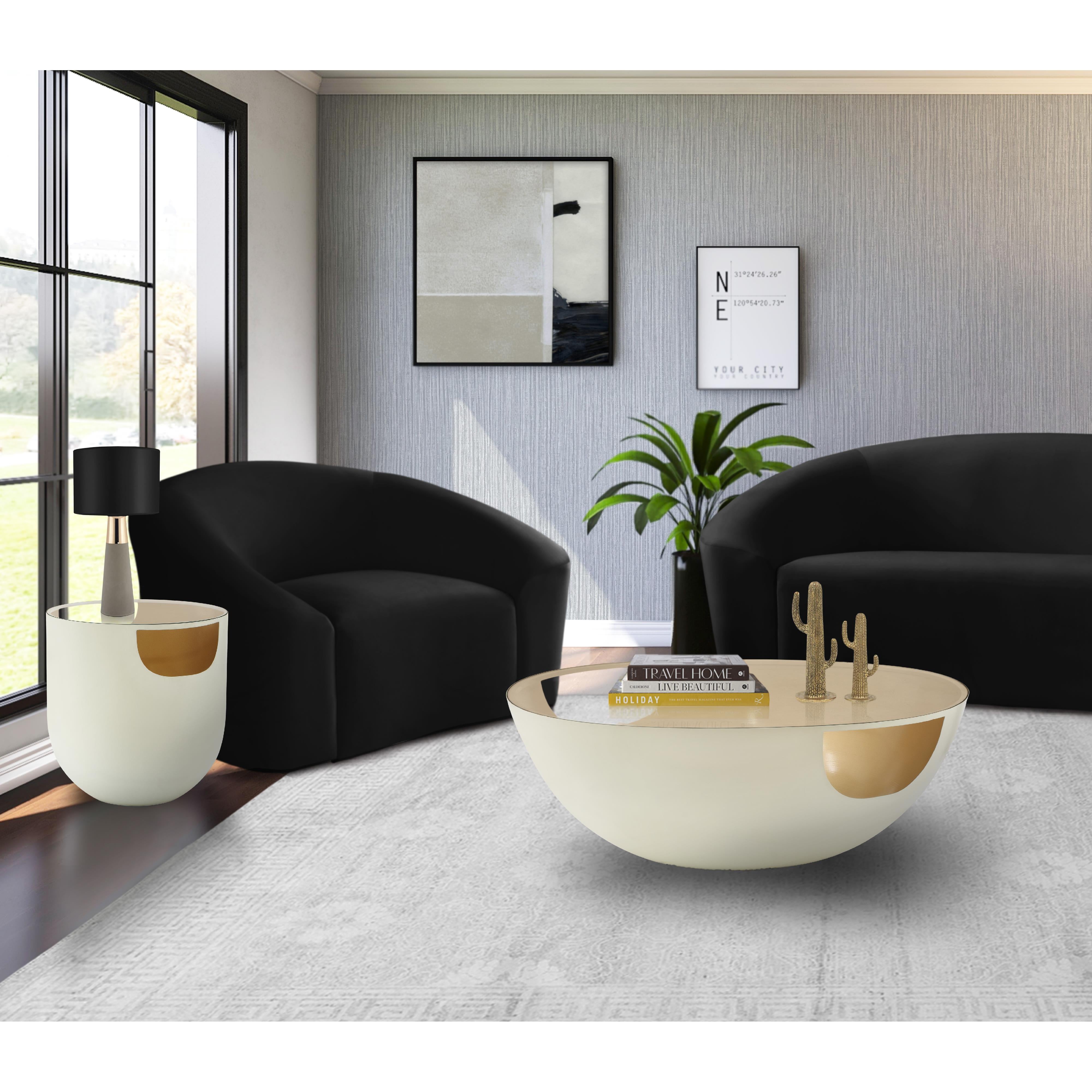 Meridian Doma Cream / Gold Coffee Table