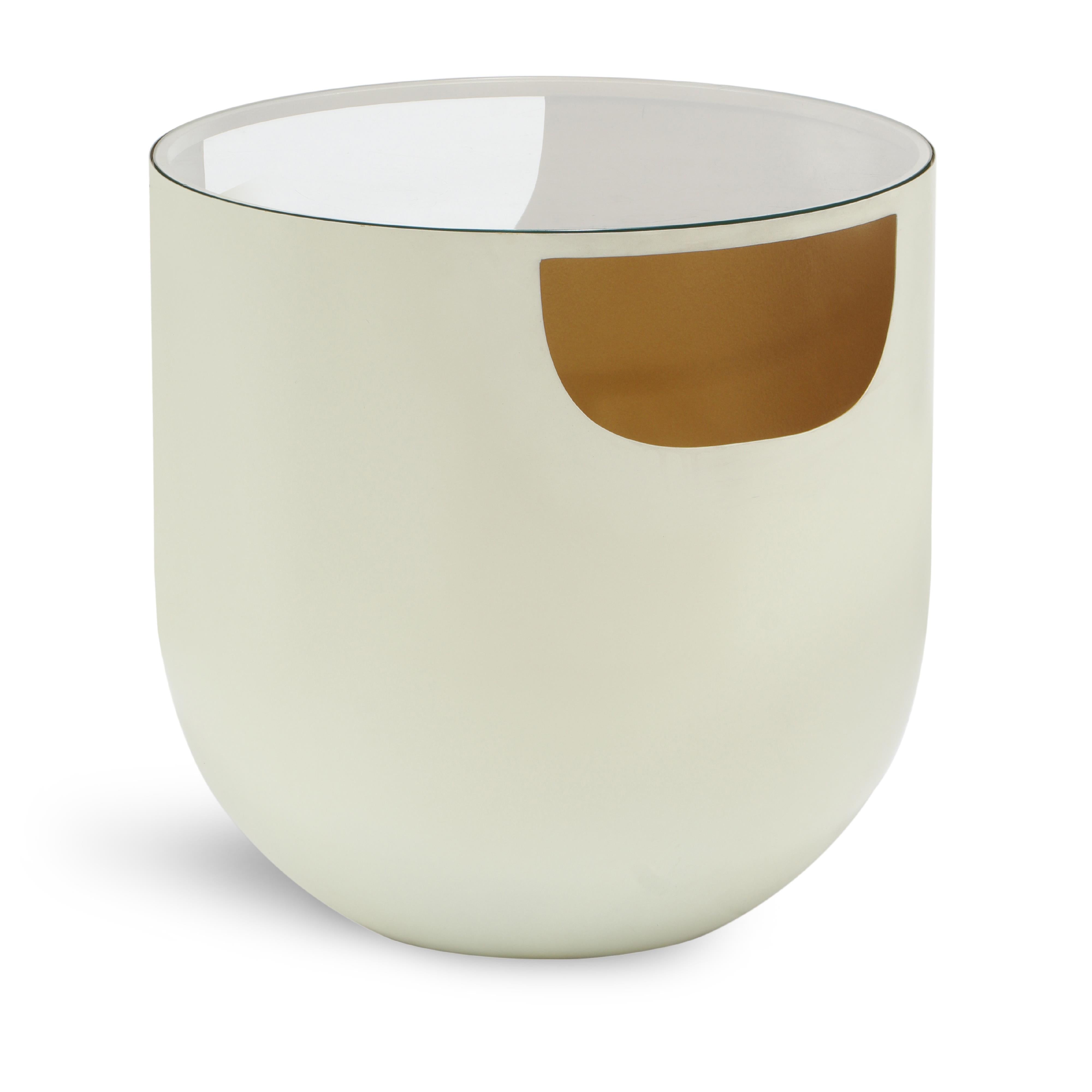 Meridian Doma Cream / Gold End Table
