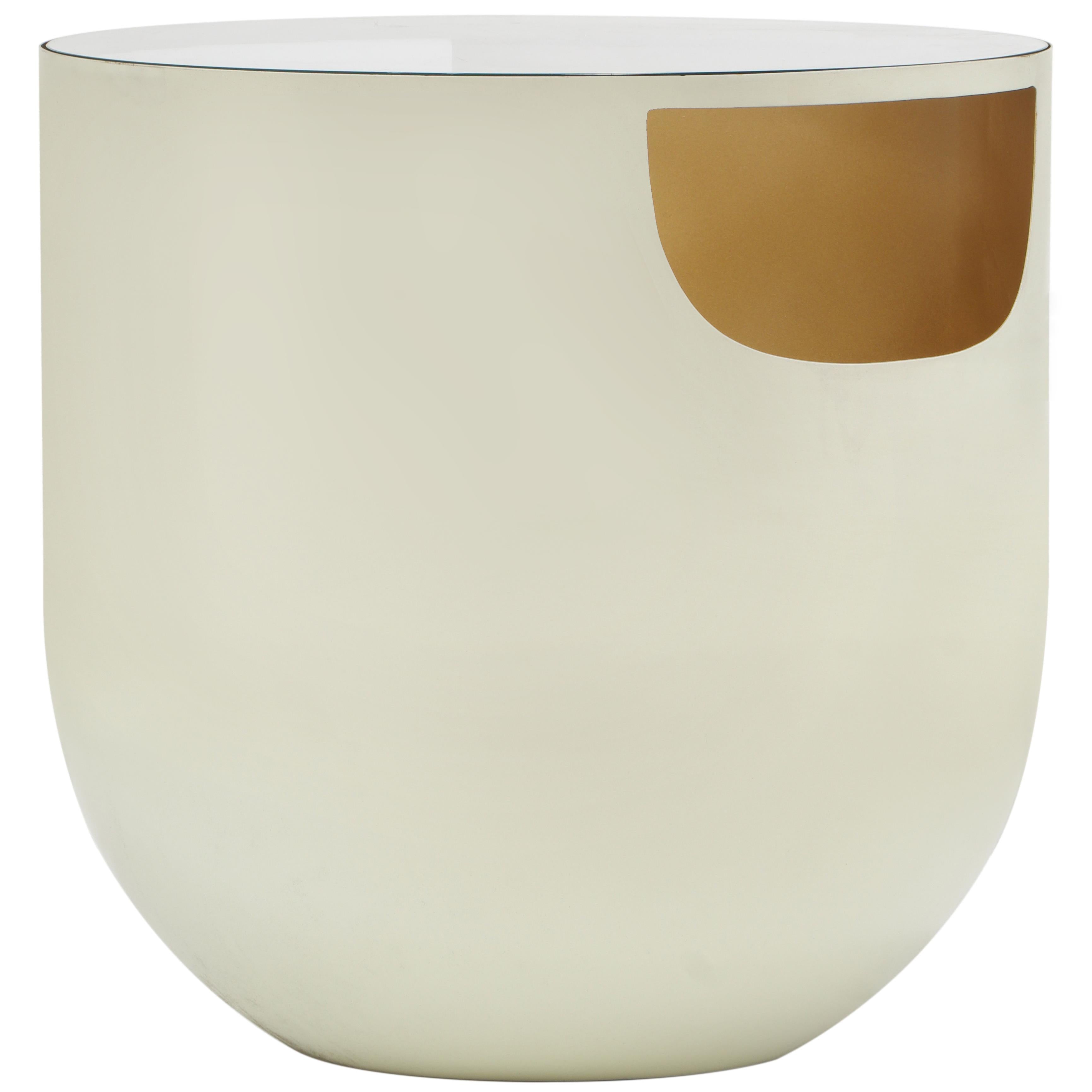 Meridian Doma Cream / Gold End Table