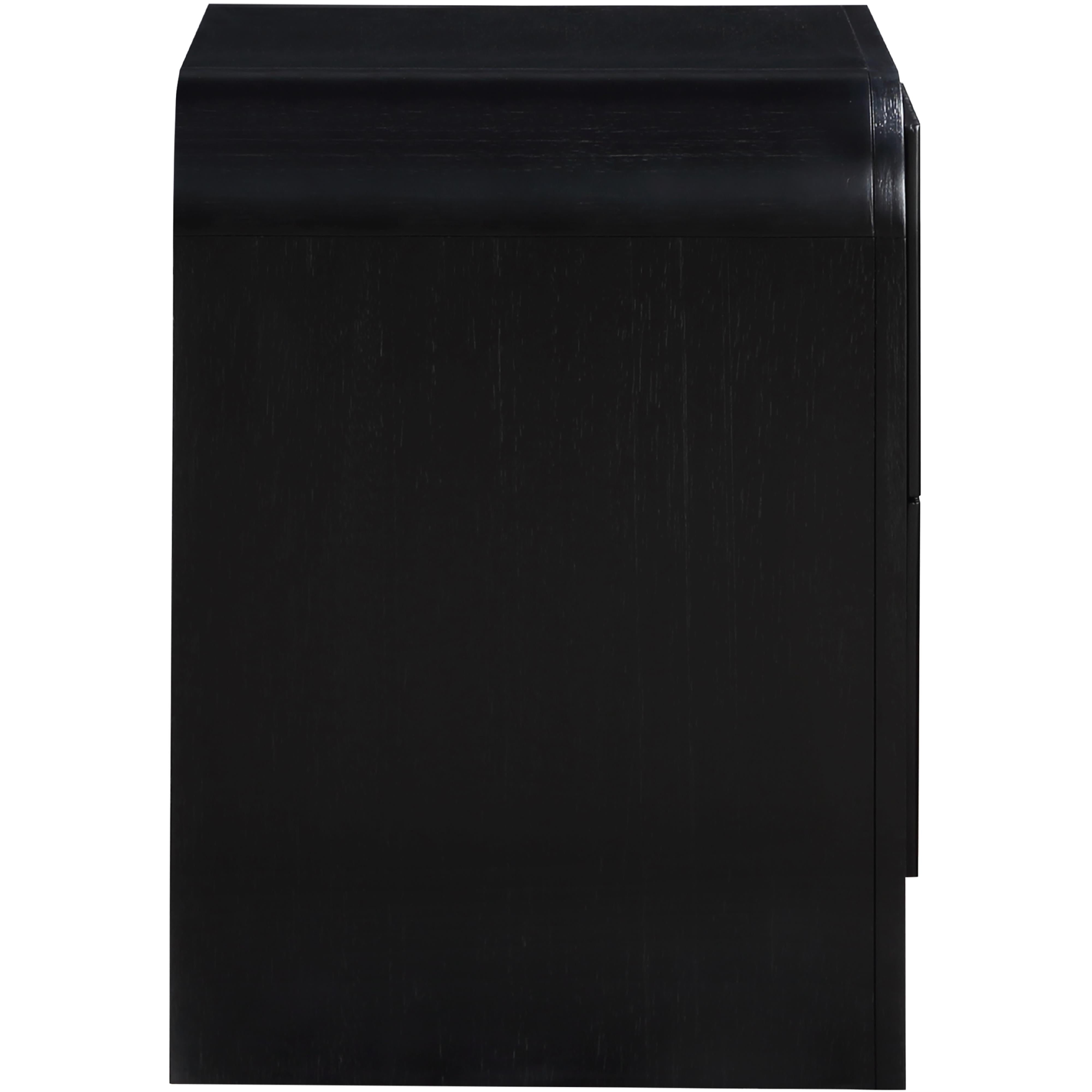 Meridian Fluted Black Night Stand