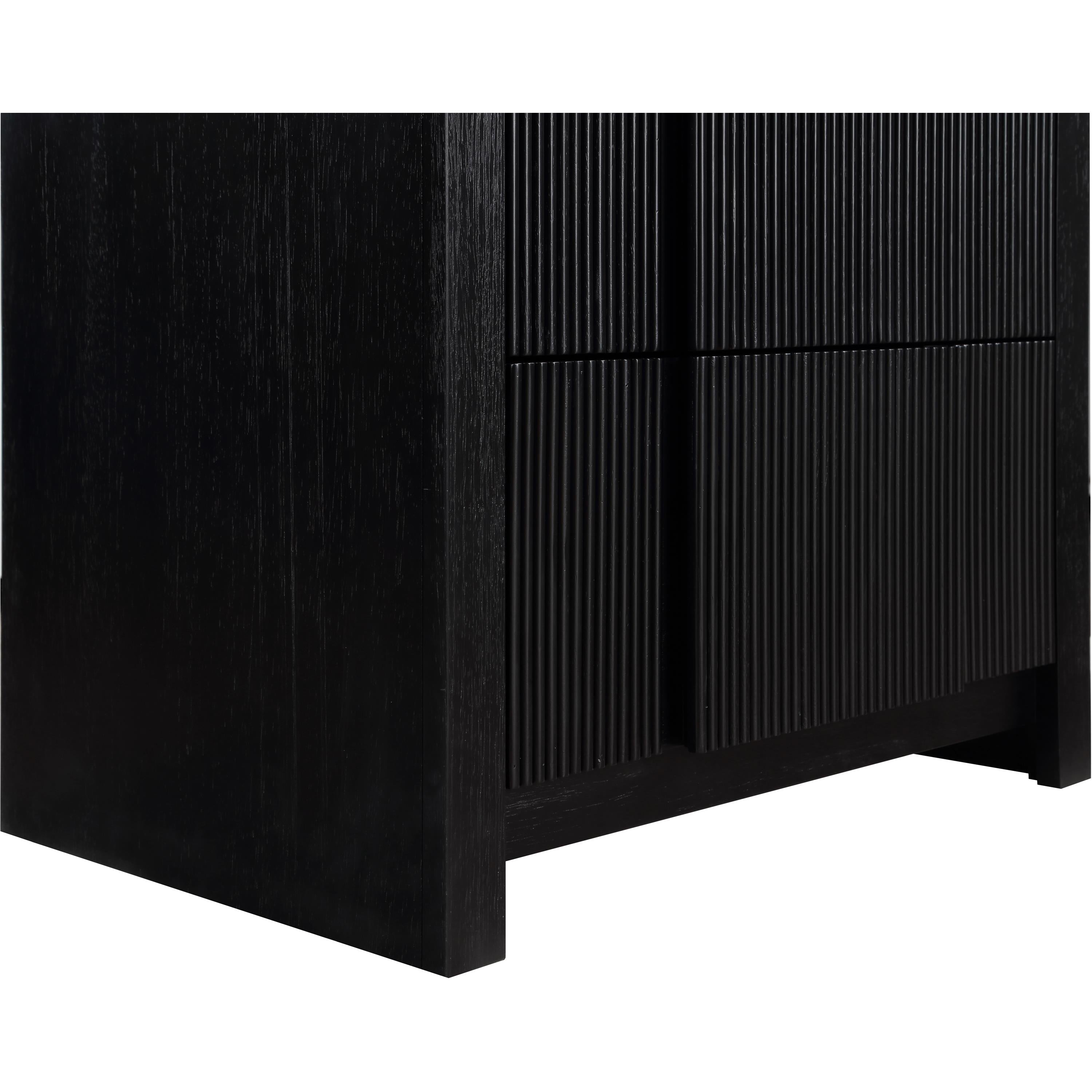 Meridian Fluted Black Night Stand