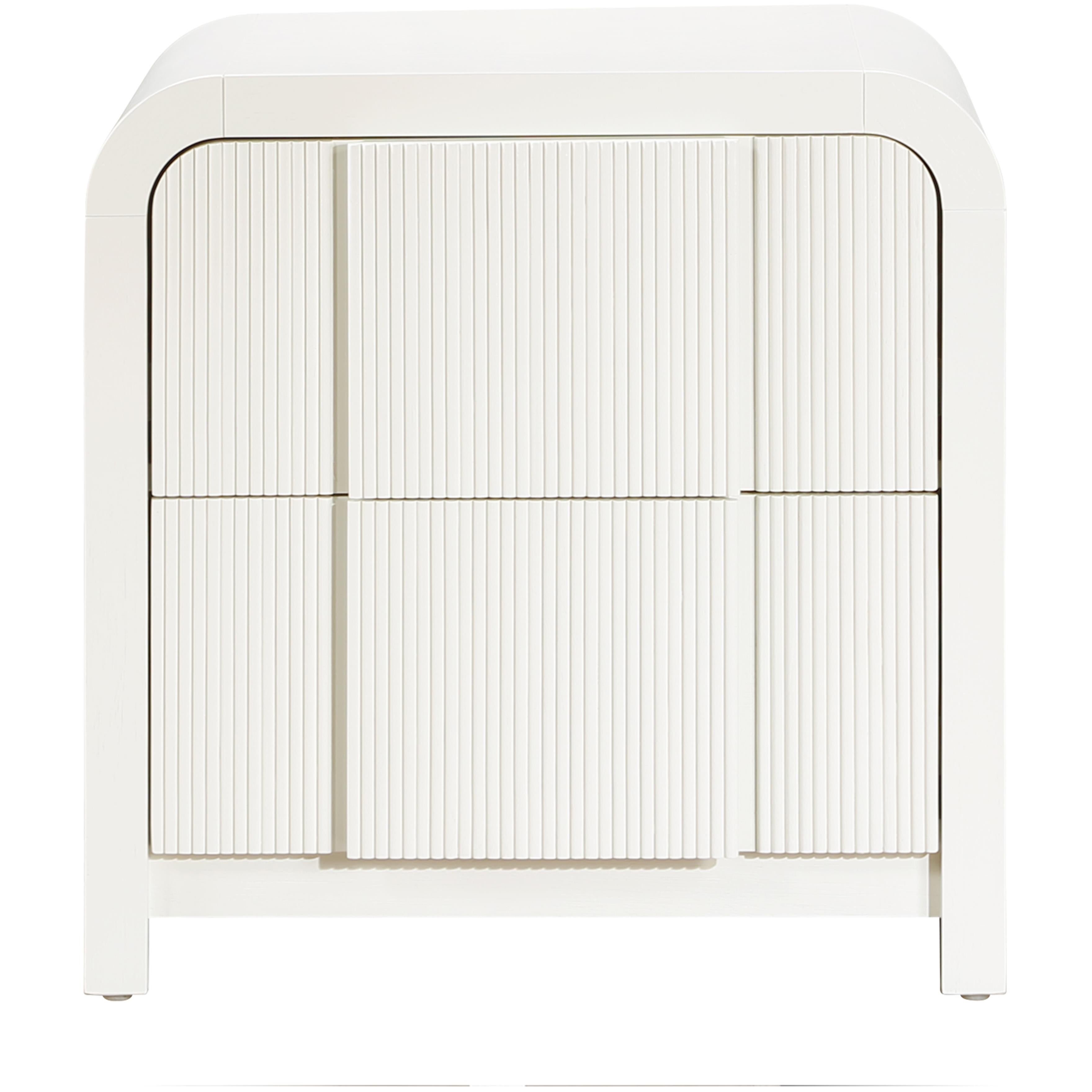 Meridian Fluted Cream Night Stand