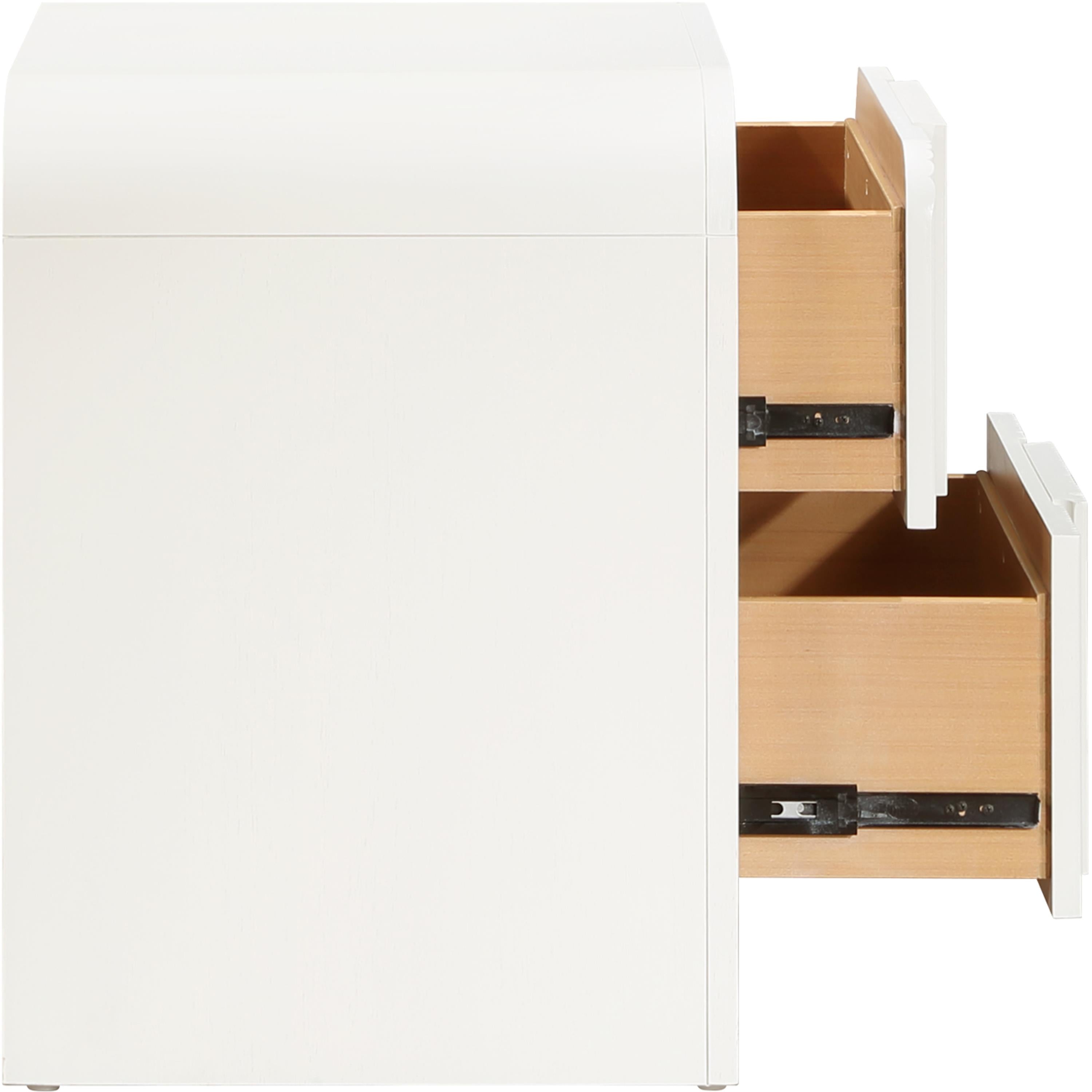 Meridian Fluted Cream Night Stand