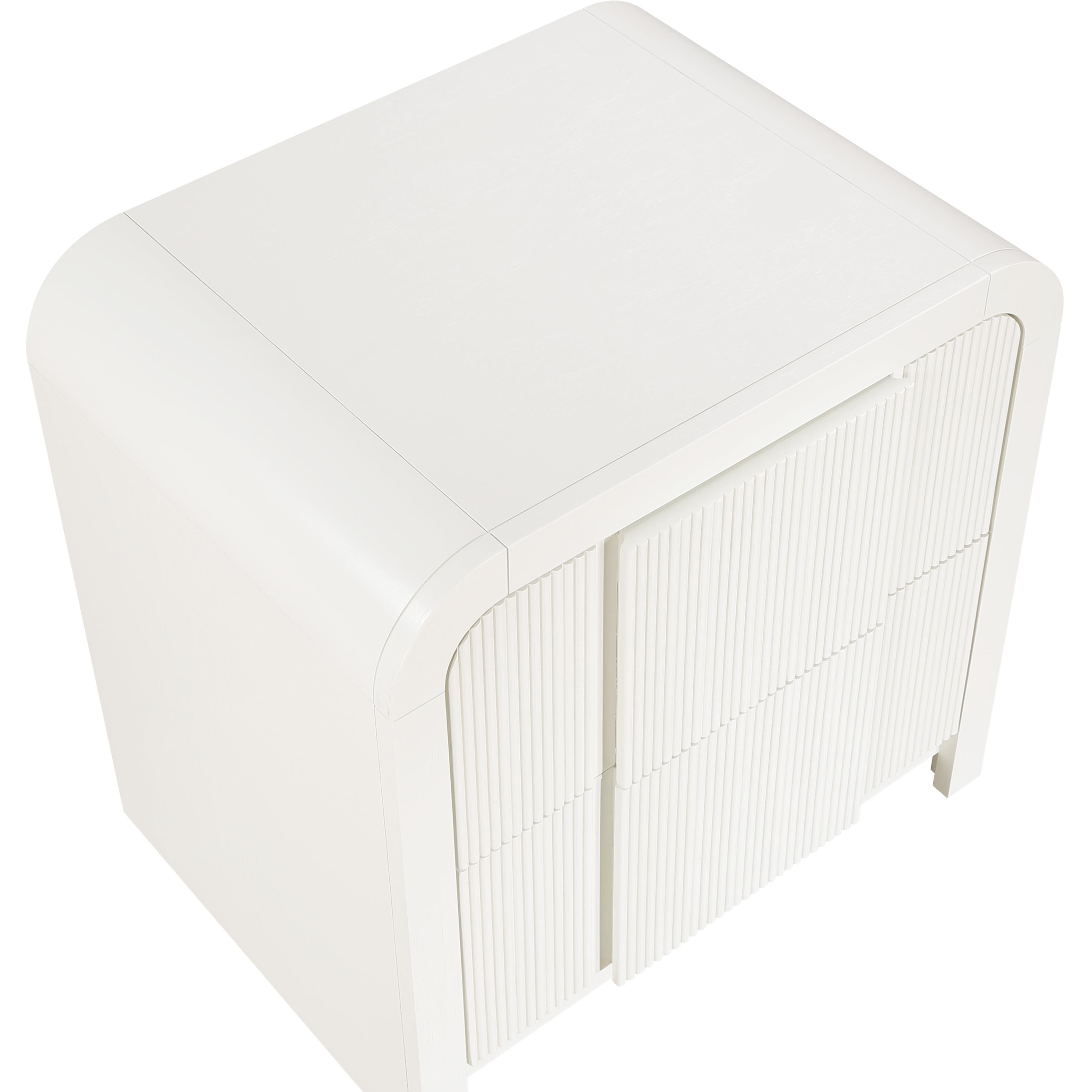 Meridian Fluted Cream Night Stand