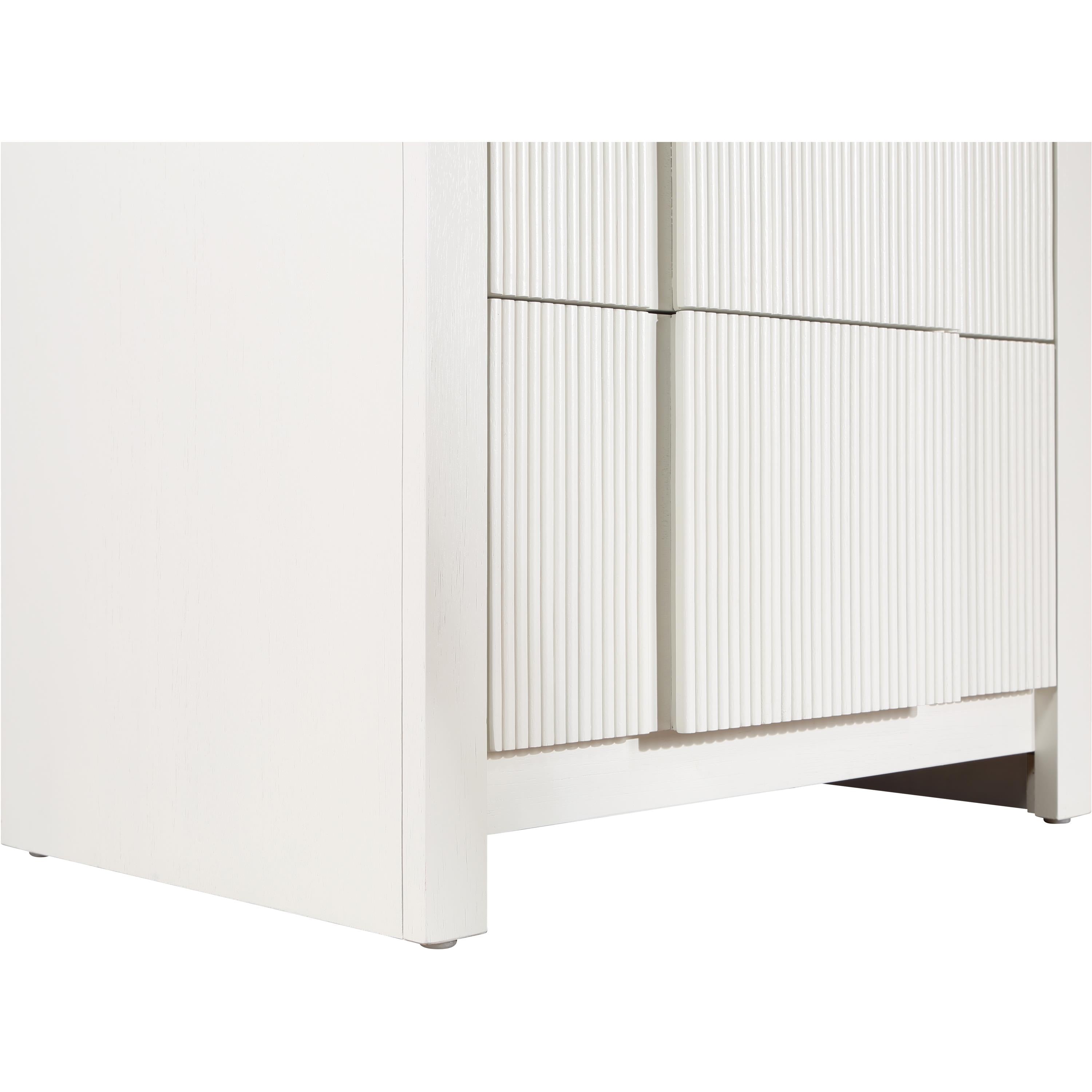 Meridian Fluted Cream Night Stand