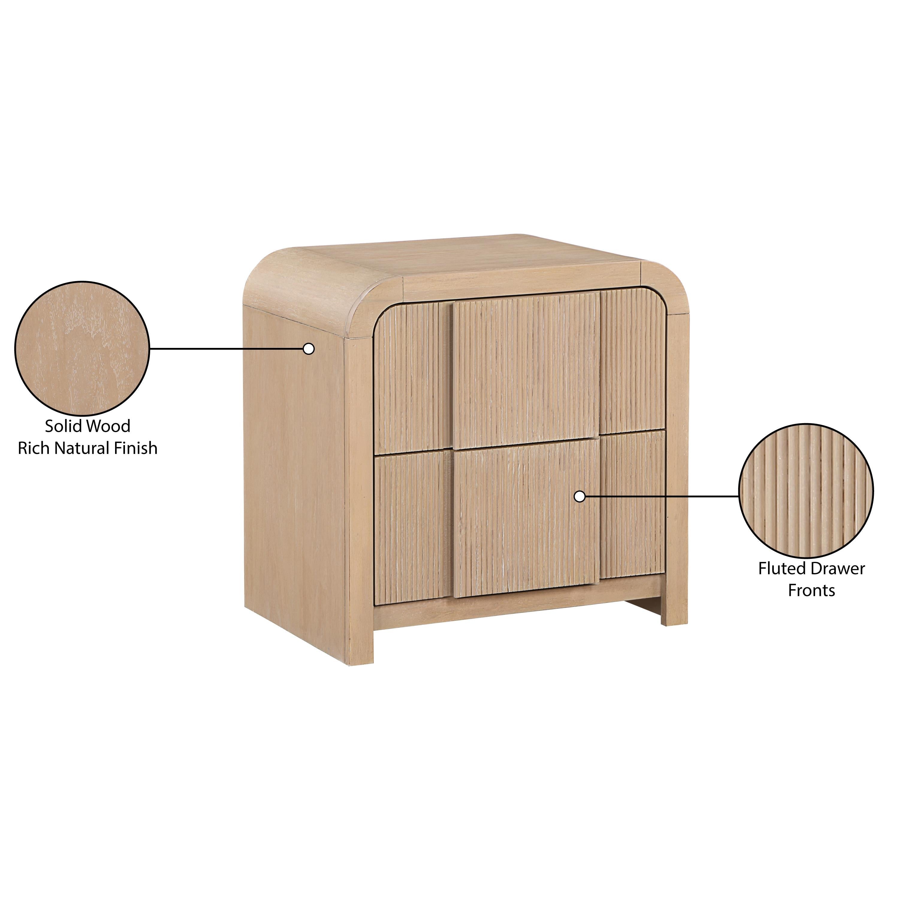 Meridian Fluted Natural Night Stand