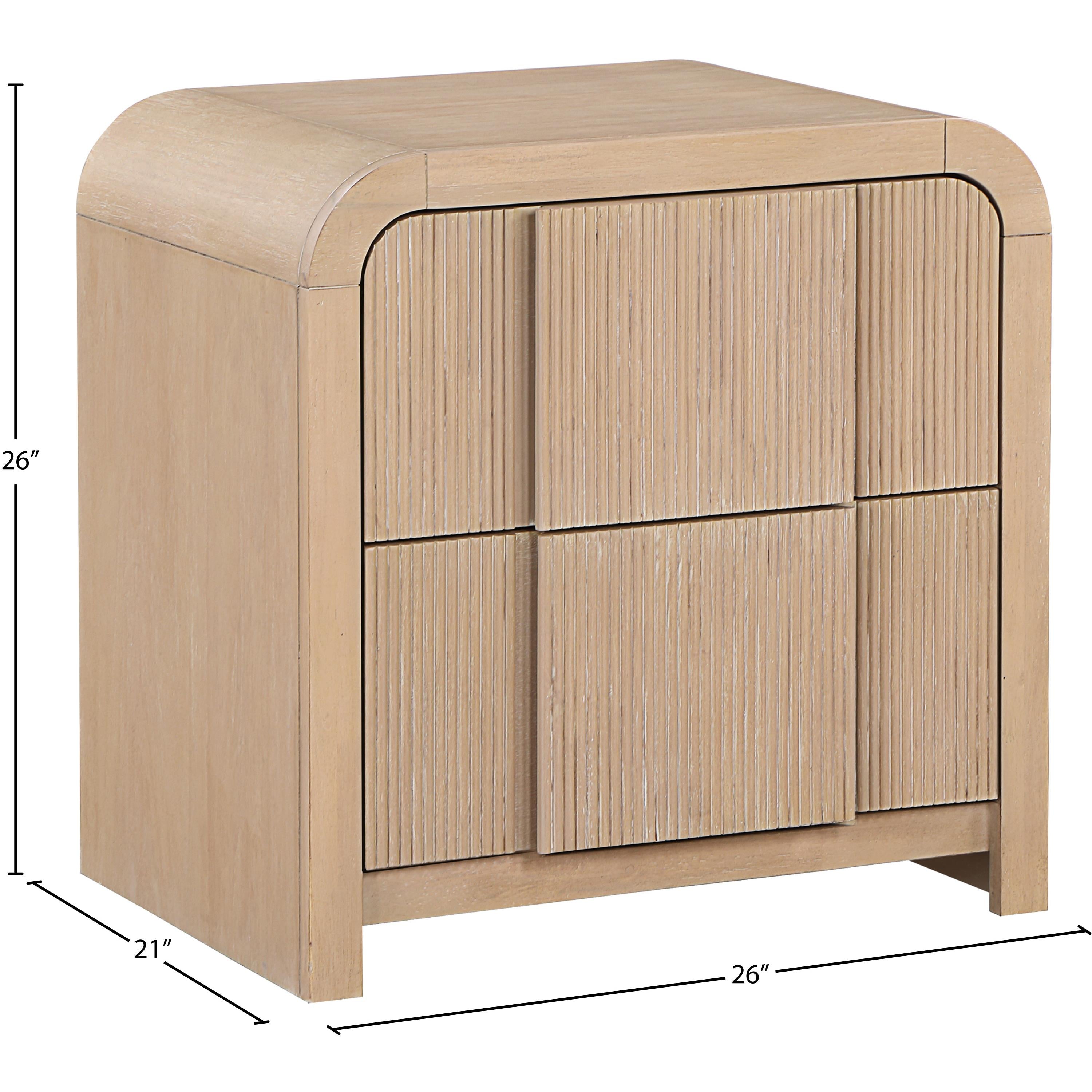 Meridian Fluted Natural Night Stand