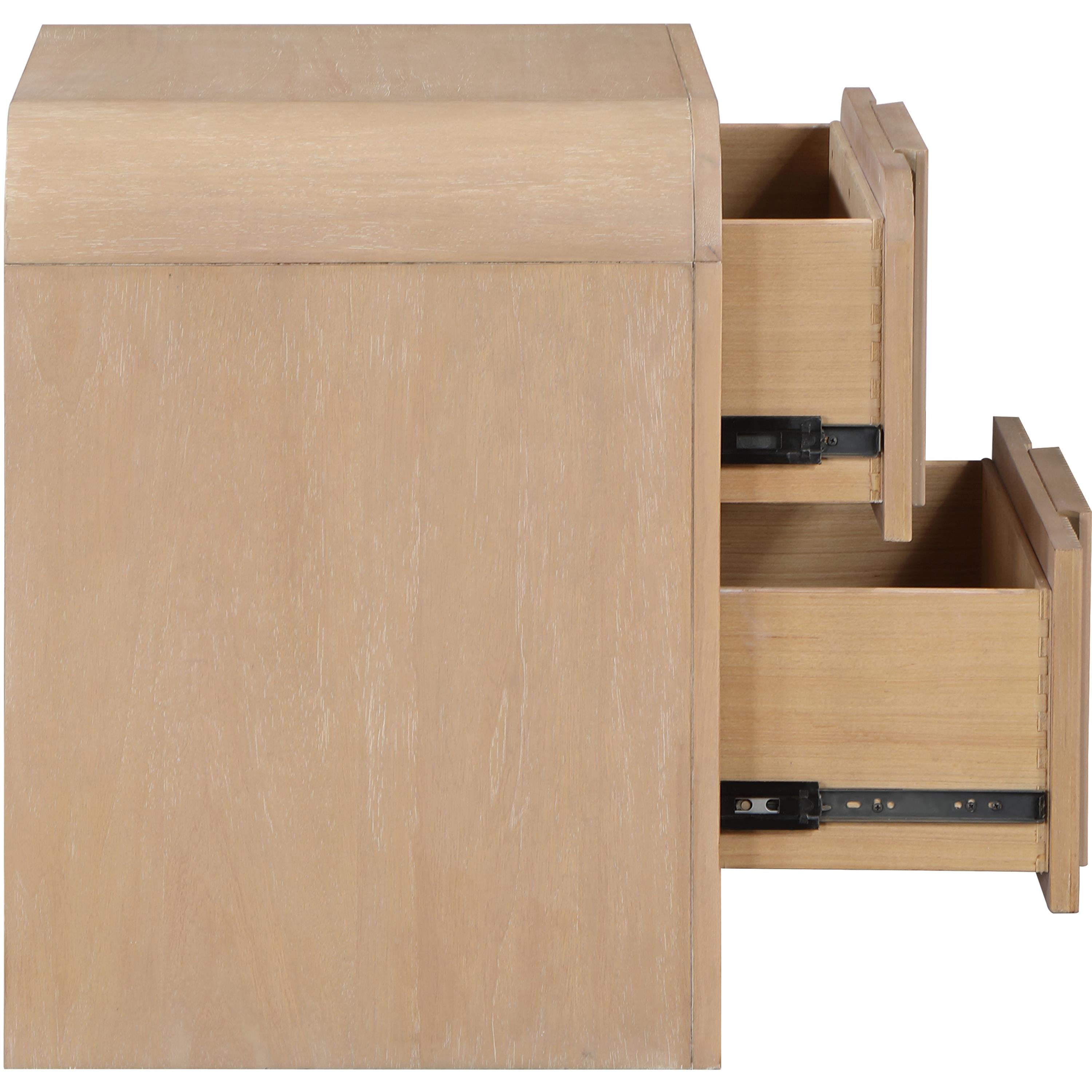 Meridian Fluted Natural Night Stand