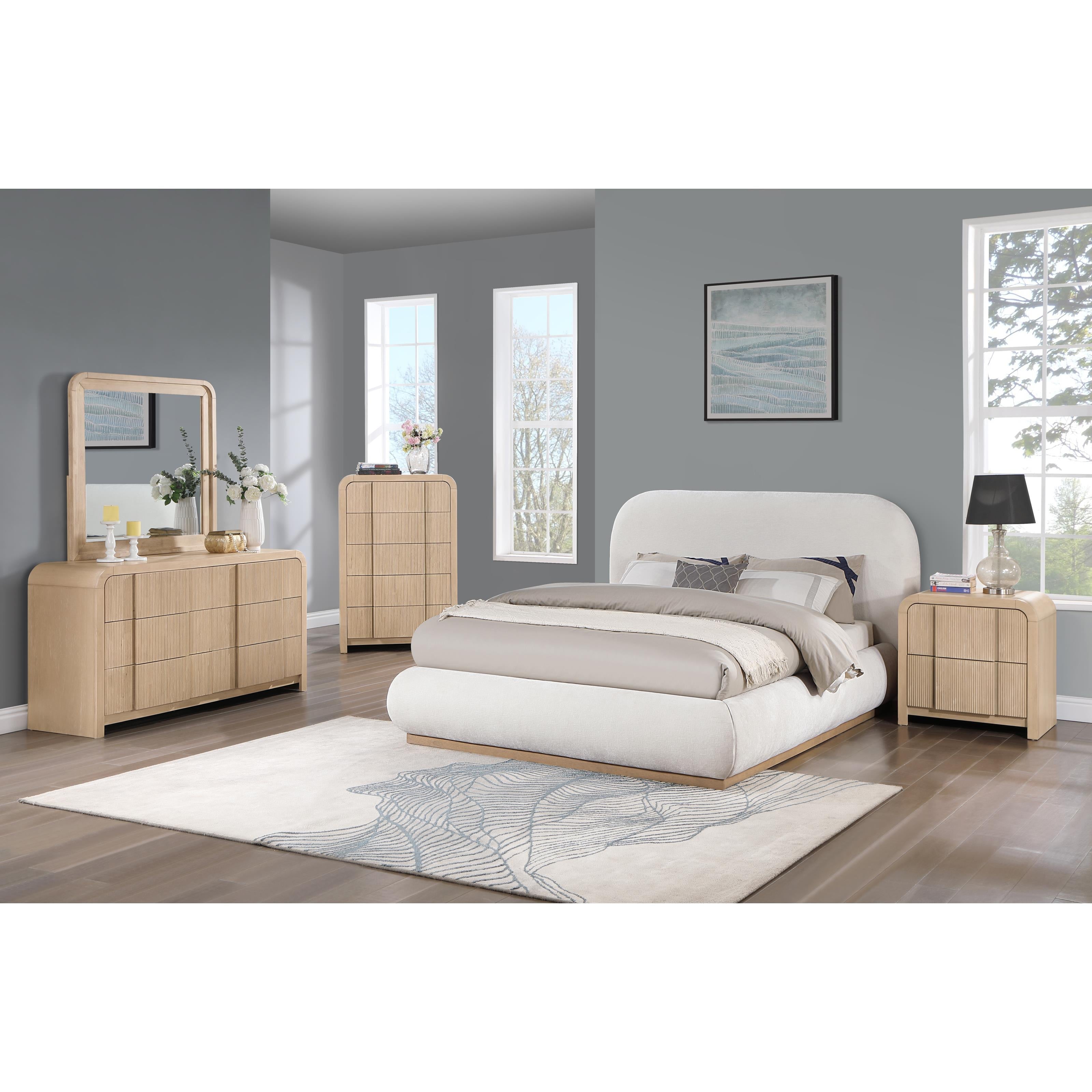 Meridian Fluted Natural Night Stand