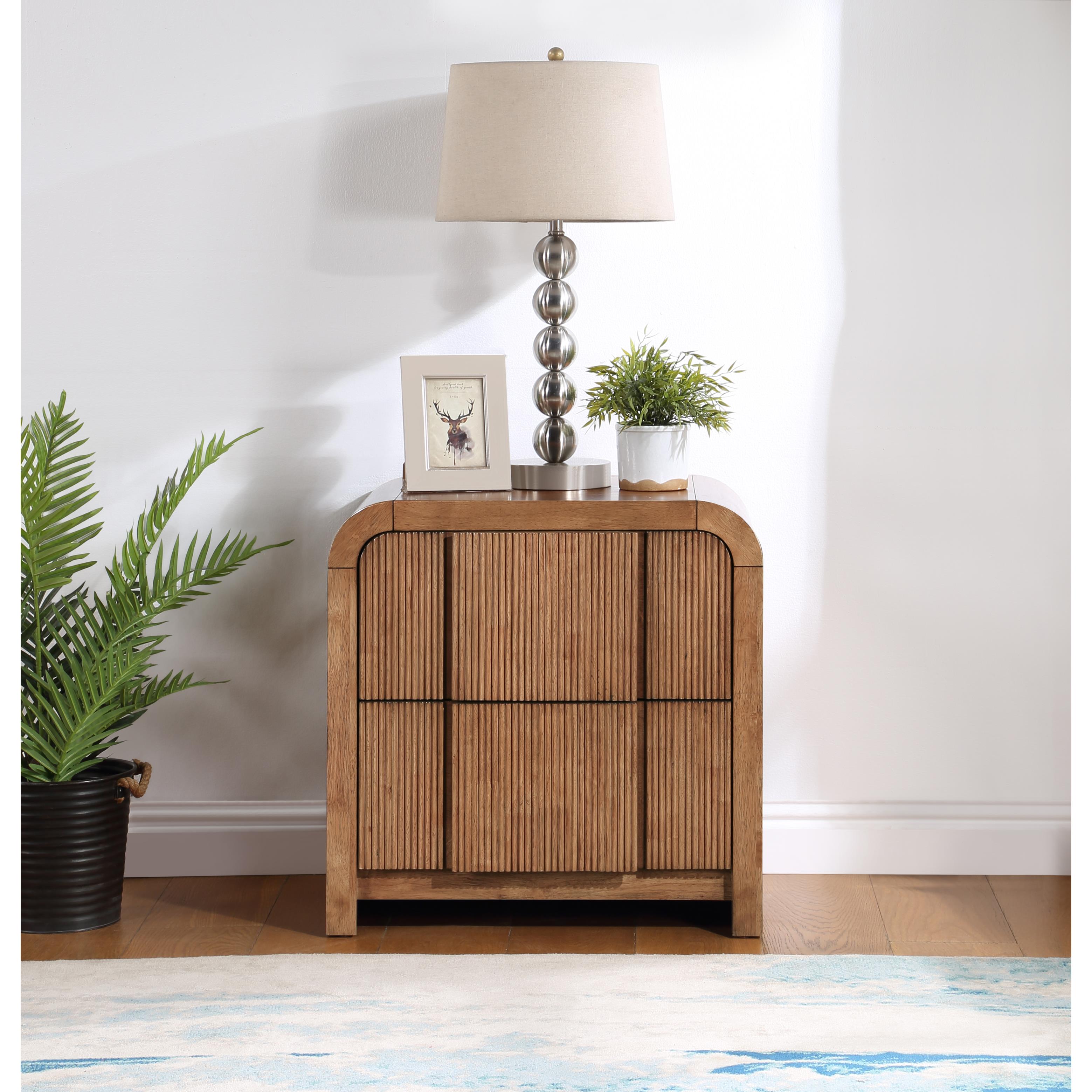 Meridian Fluted Walnut Night Stand