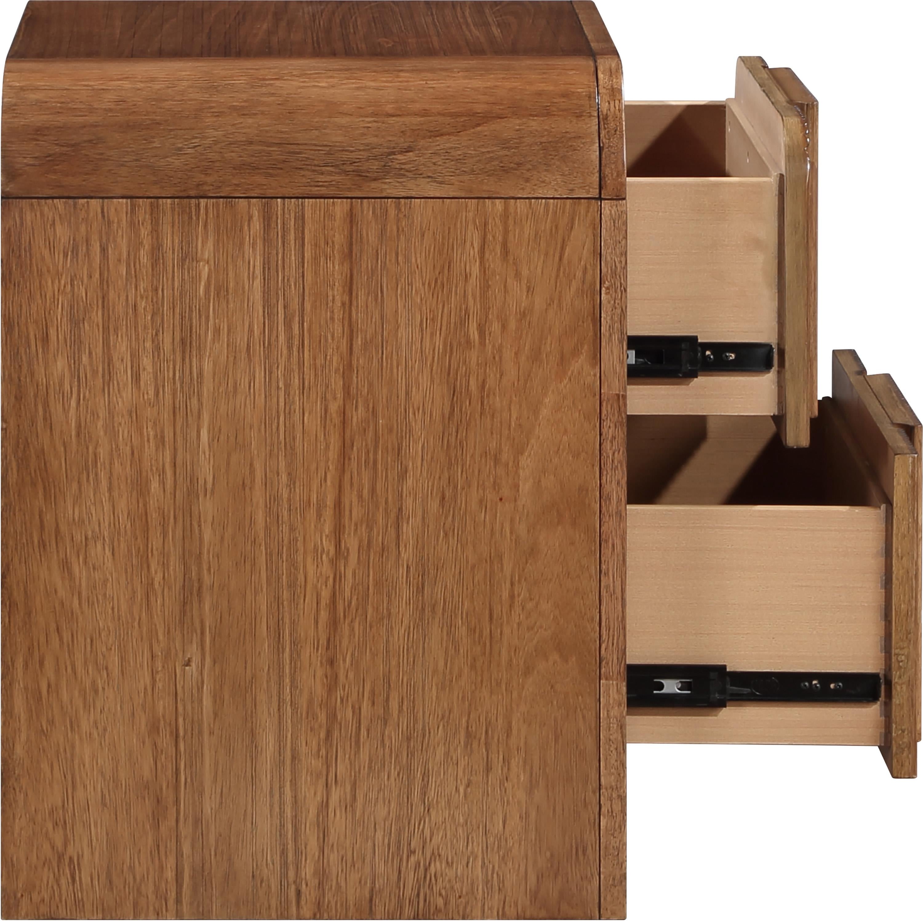 Meridian Fluted Walnut Night Stand