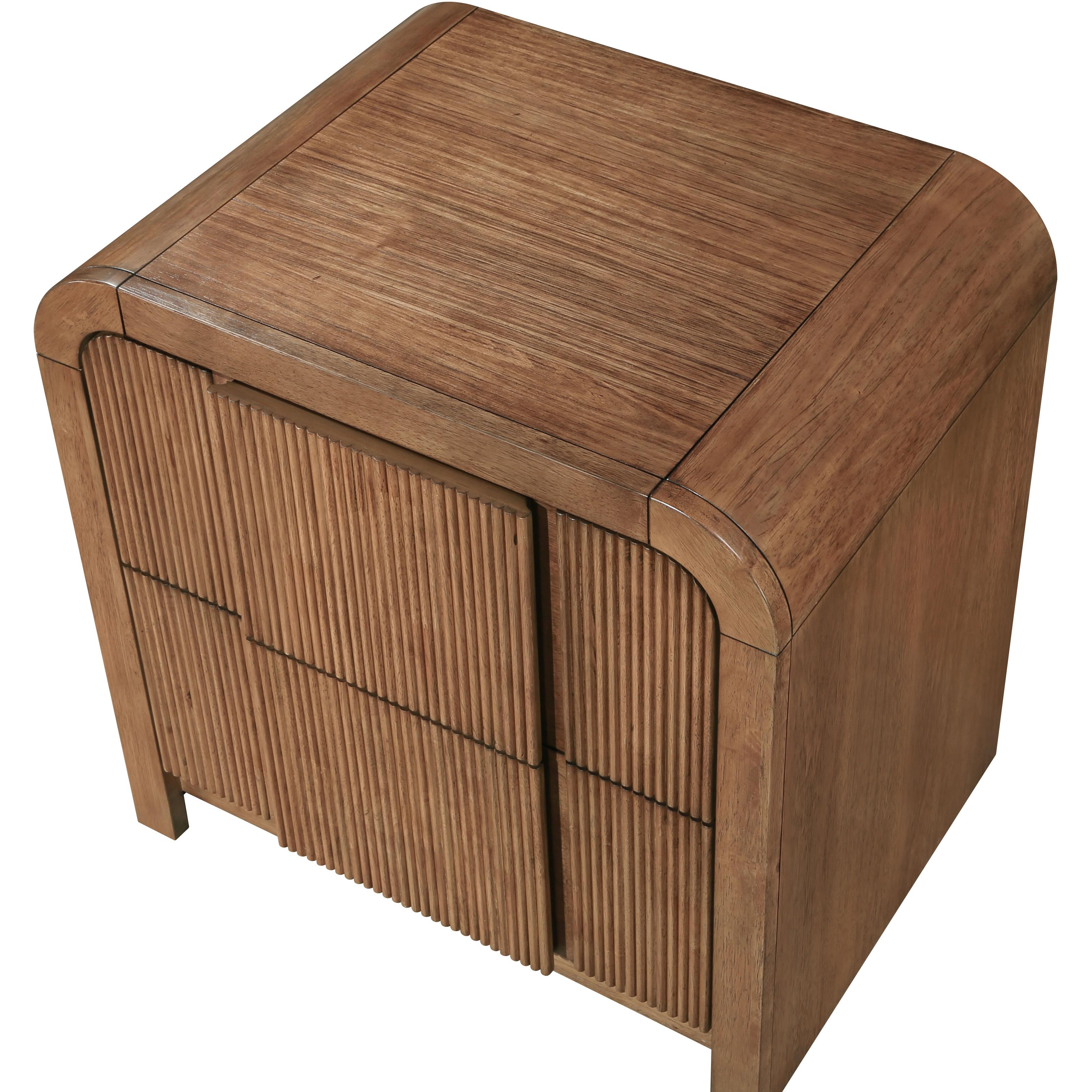 Meridian Fluted Walnut Night Stand