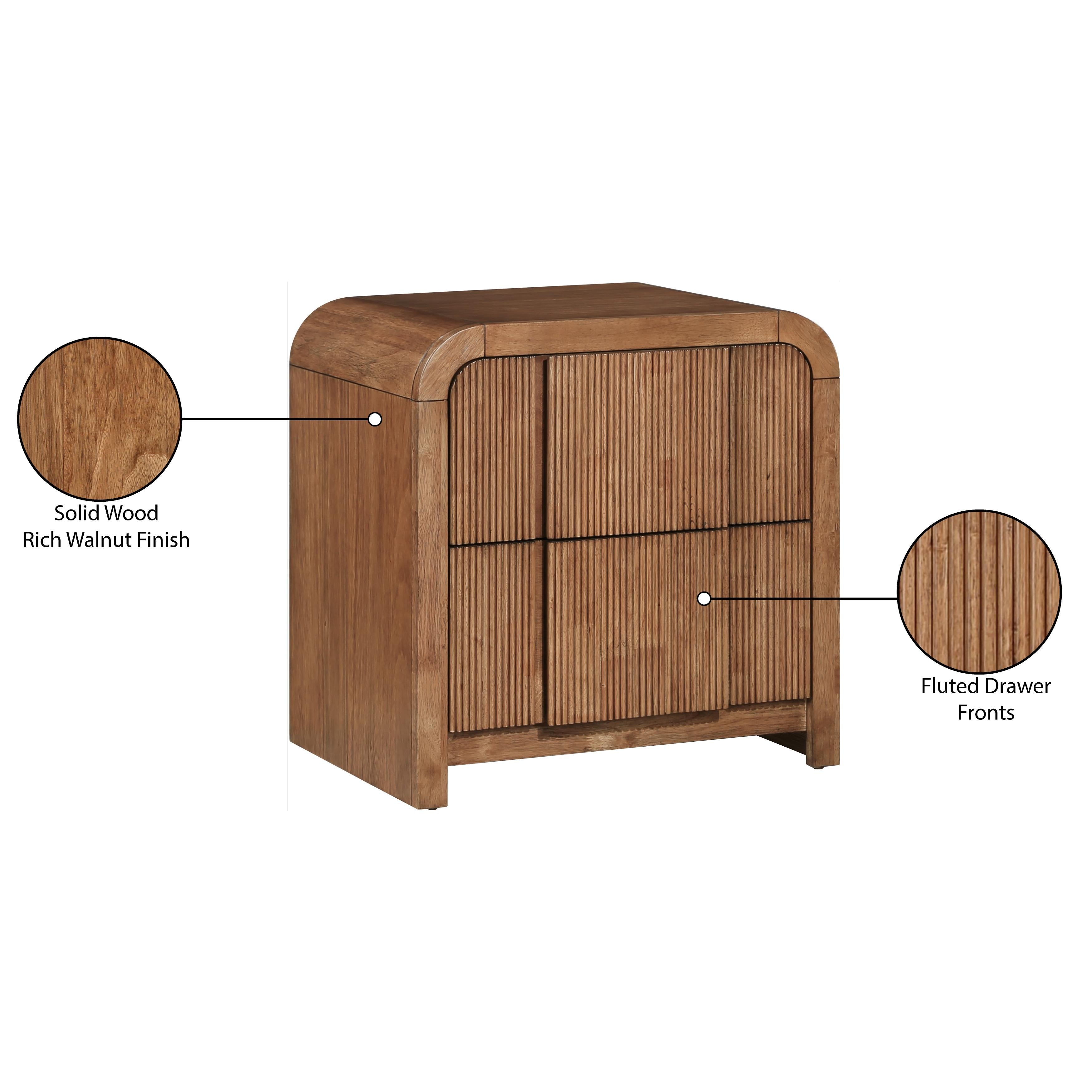 Meridian Fluted Walnut Night Stand