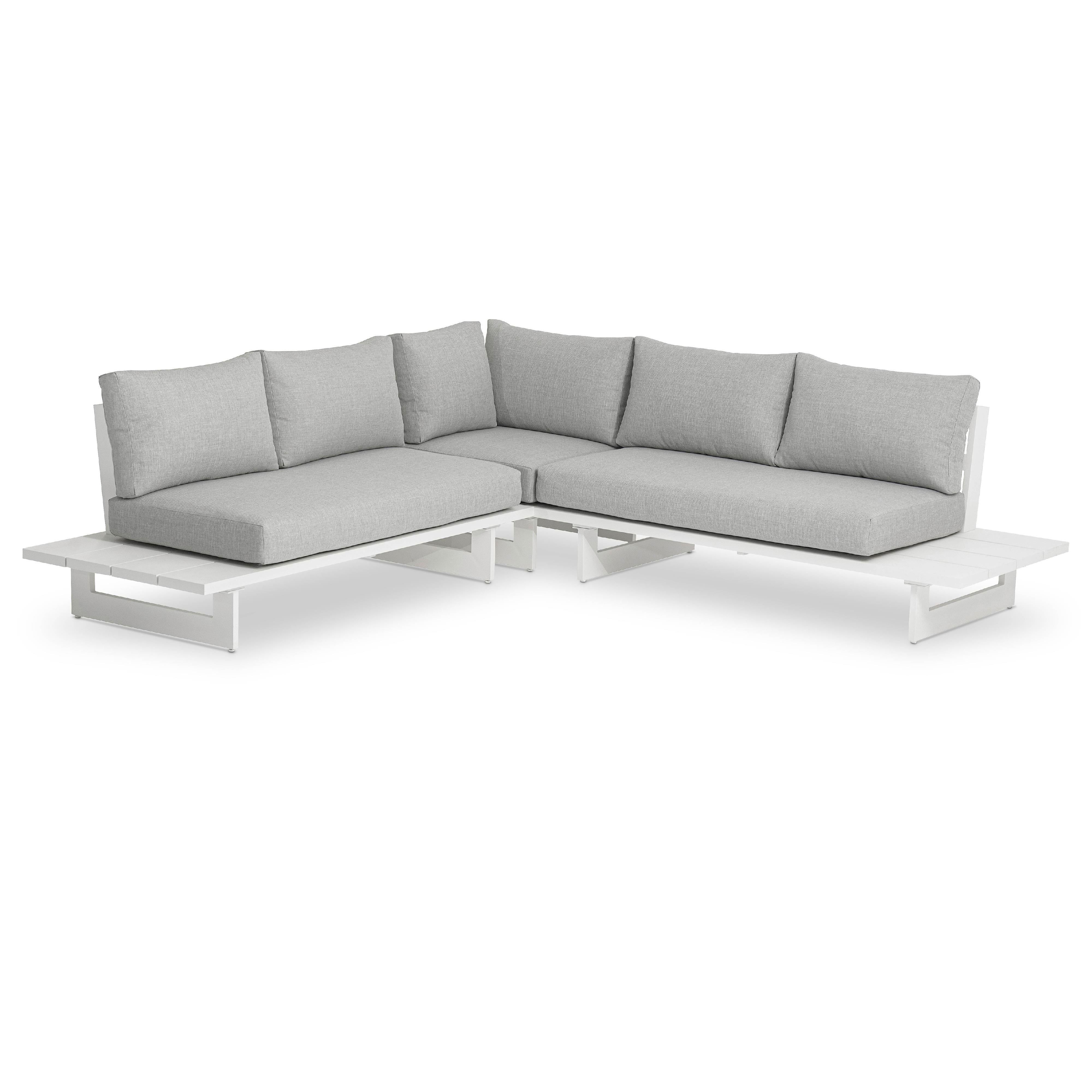 Meridian Maldives Grey Water Resistant Fabric Outdoor Patio Sectional (3 Boxes)