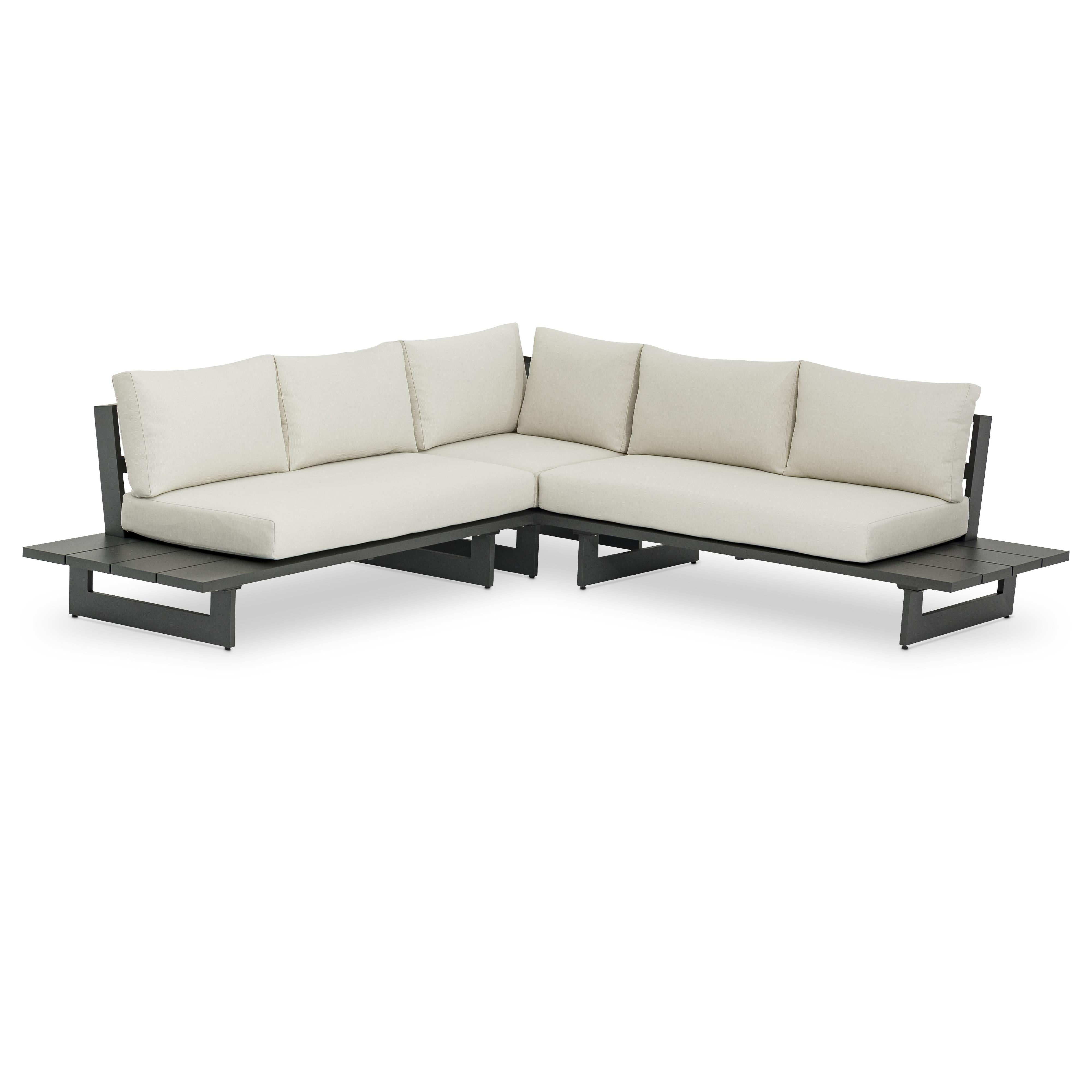 Meridian Maldives Cream Water Resistant Fabric Outdoor Patio Sectional (3 Boxes)