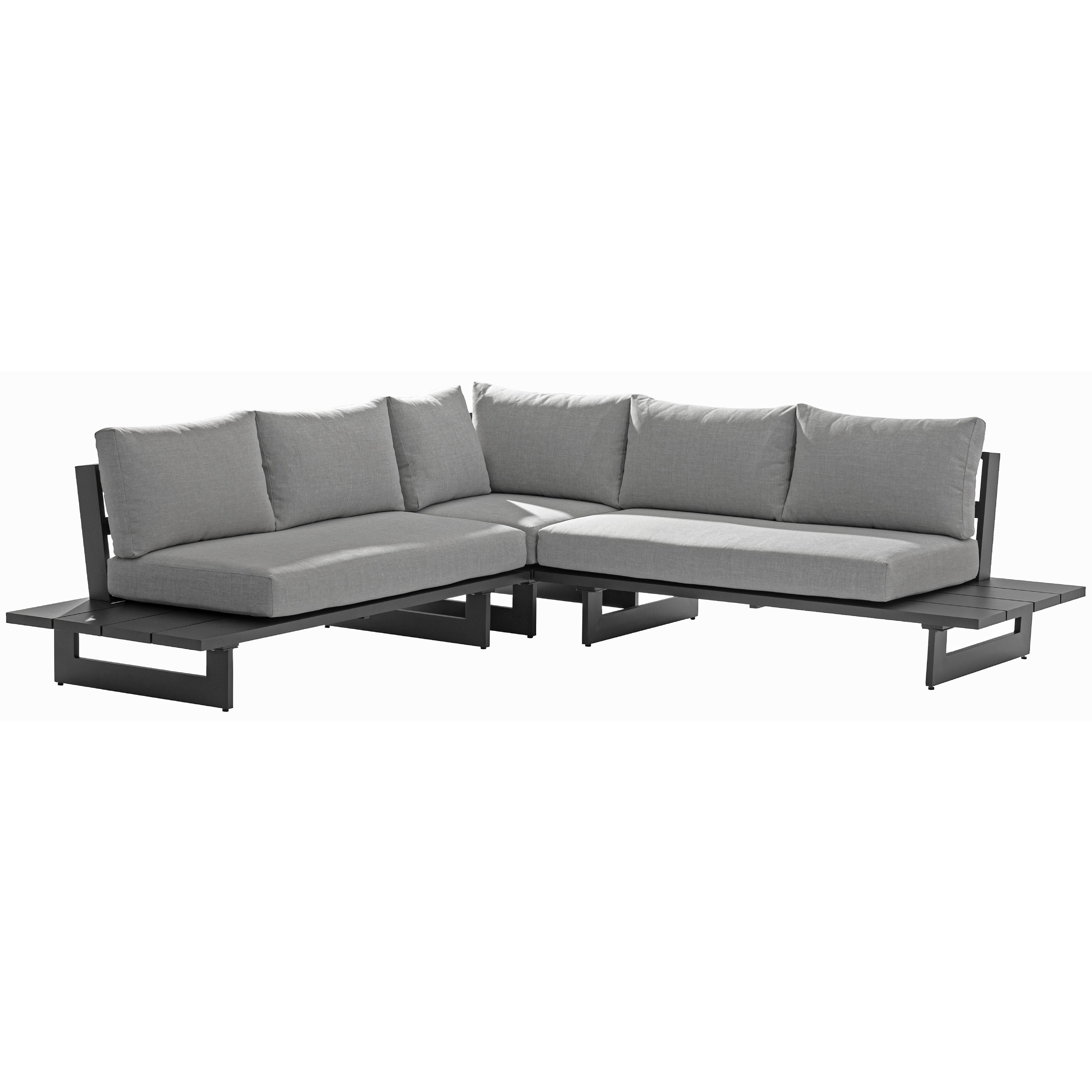 Meridian Maldives Grey Water Resistant Fabric Outdoor Patio Sectional (3 Boxes)